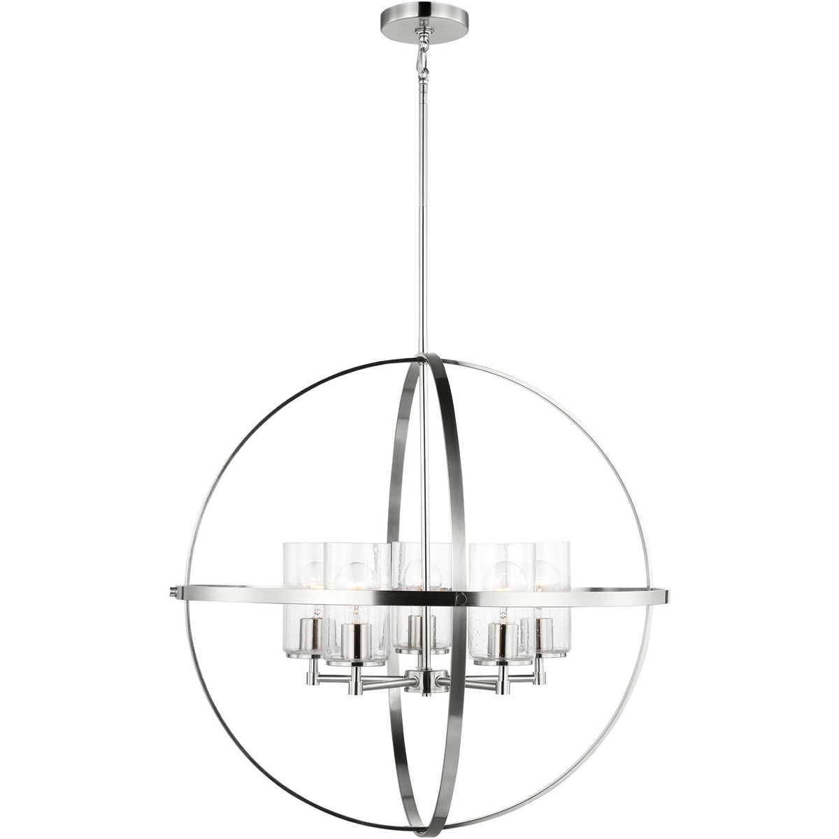Generation Lighting Sea Gull 3124675 962 Alturas 5 Light 27.25 inch Brushed Nickel Chandelier Ceiling Light