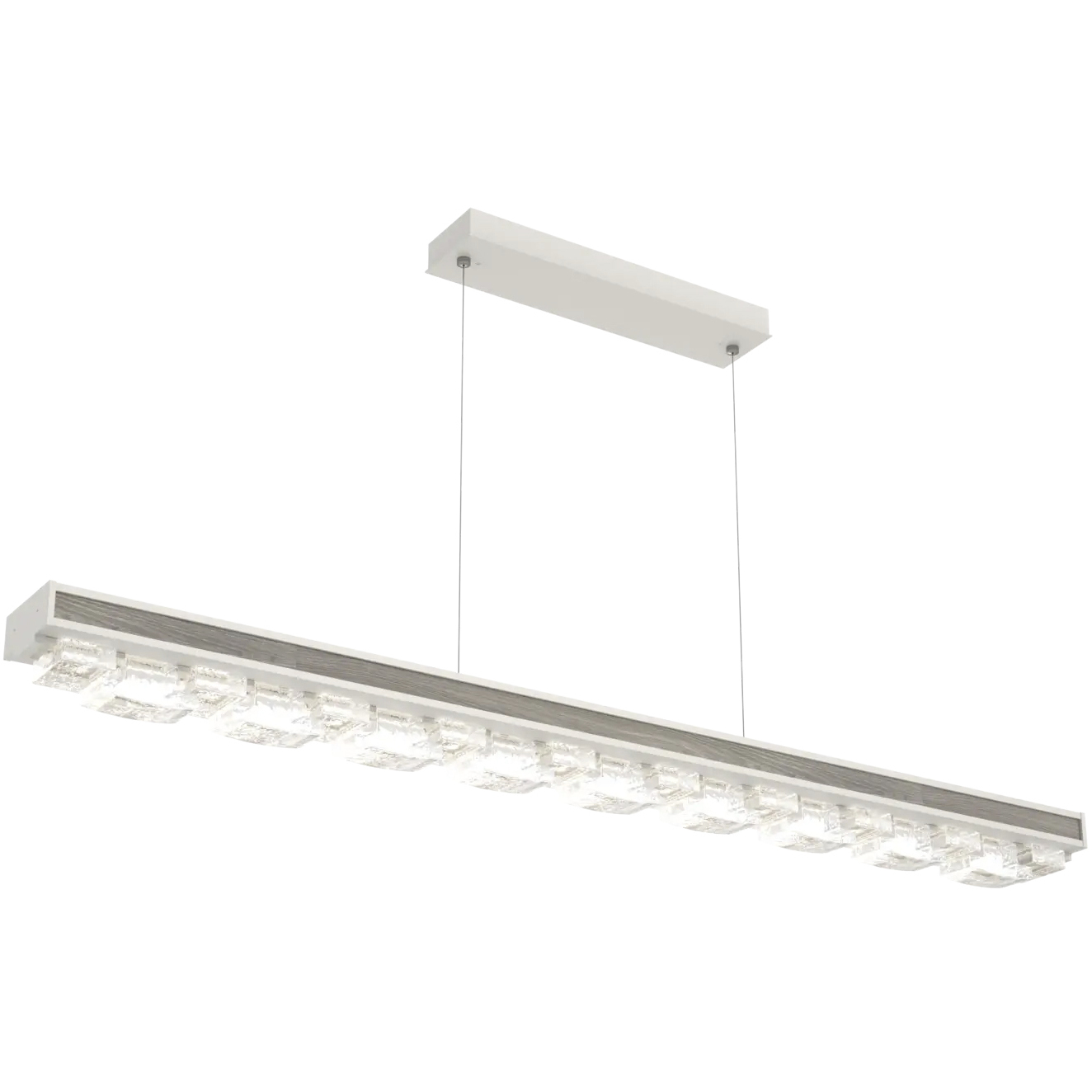 Tessera LED 62.6 inch Salt White with Ash Linear Chandelier Ceiling Light