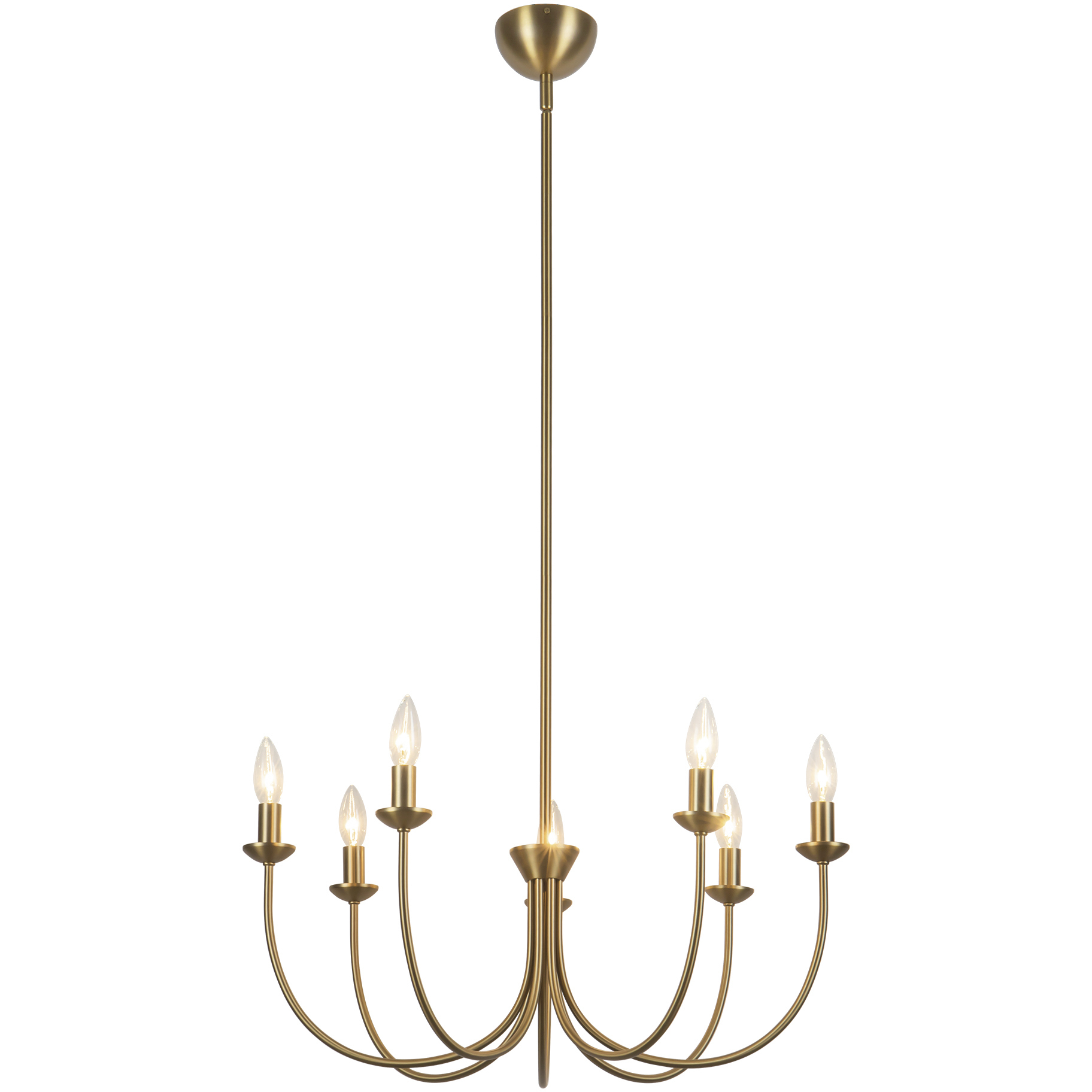 Alora Mood Ember 7 Light 25.75 inch Brushed Gold Chandelier Ceiling Light