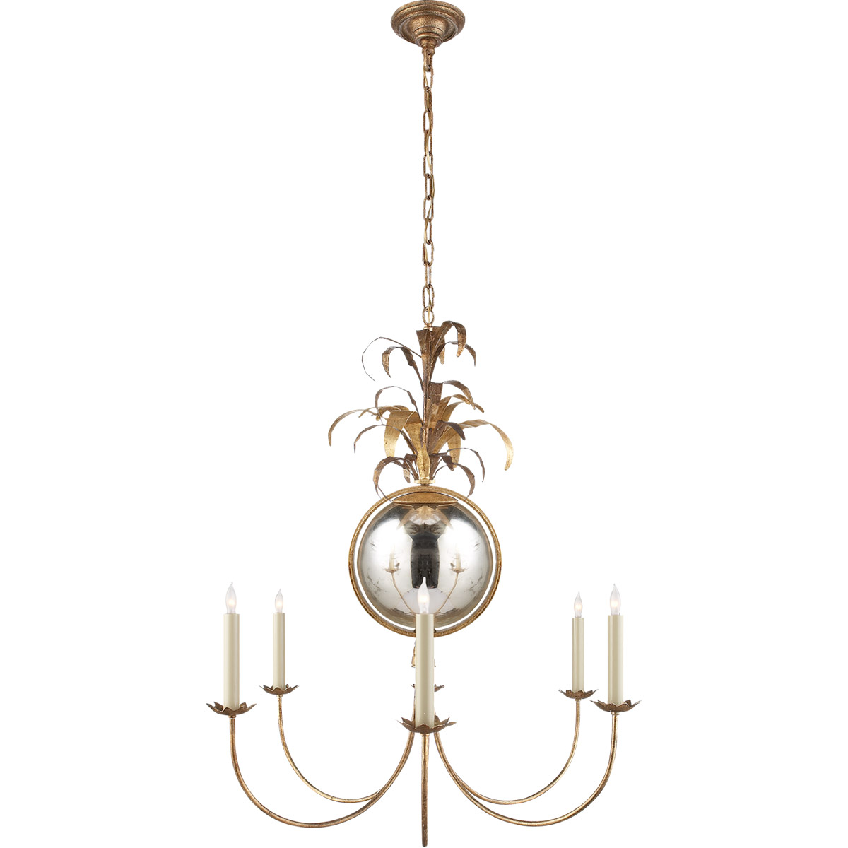 Chapman & Myers Gramercy 6 Light 32.5 inch Gilded Iron Chandelier Ceiling  Light, Medium