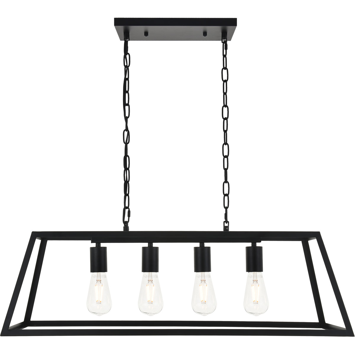 Resolute 4 Light 32 inch Black Pendant Ceiling Light