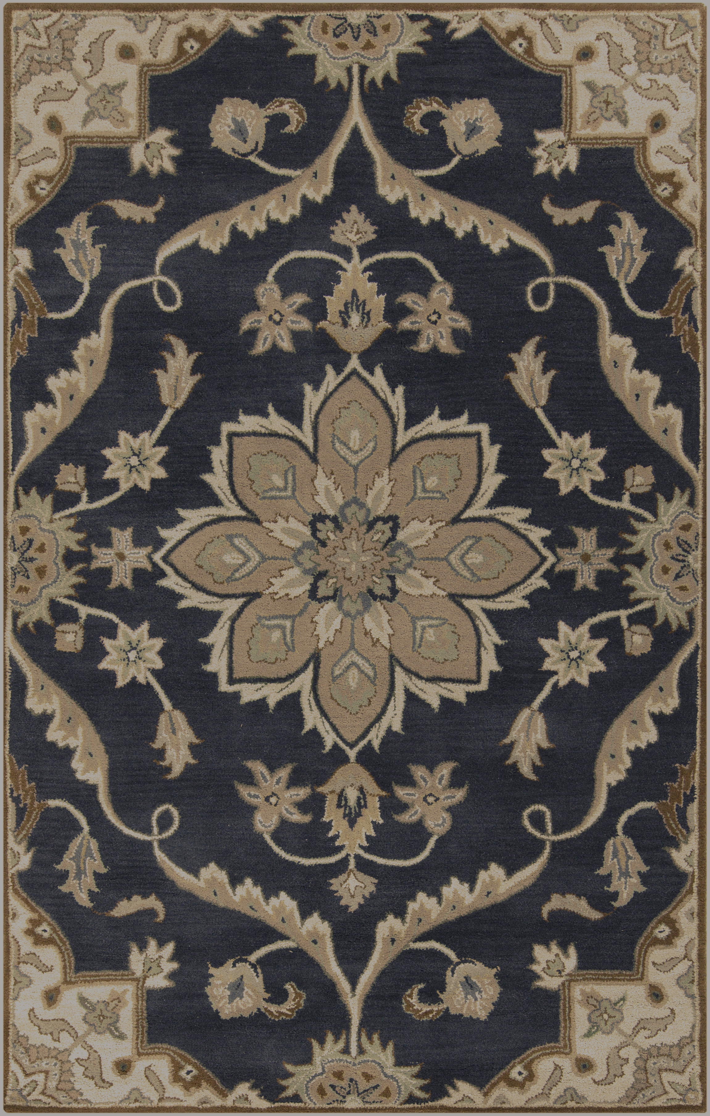 Caesar 36 X 24 inch Ink Blue Rug in 2 x 3, Rectangle