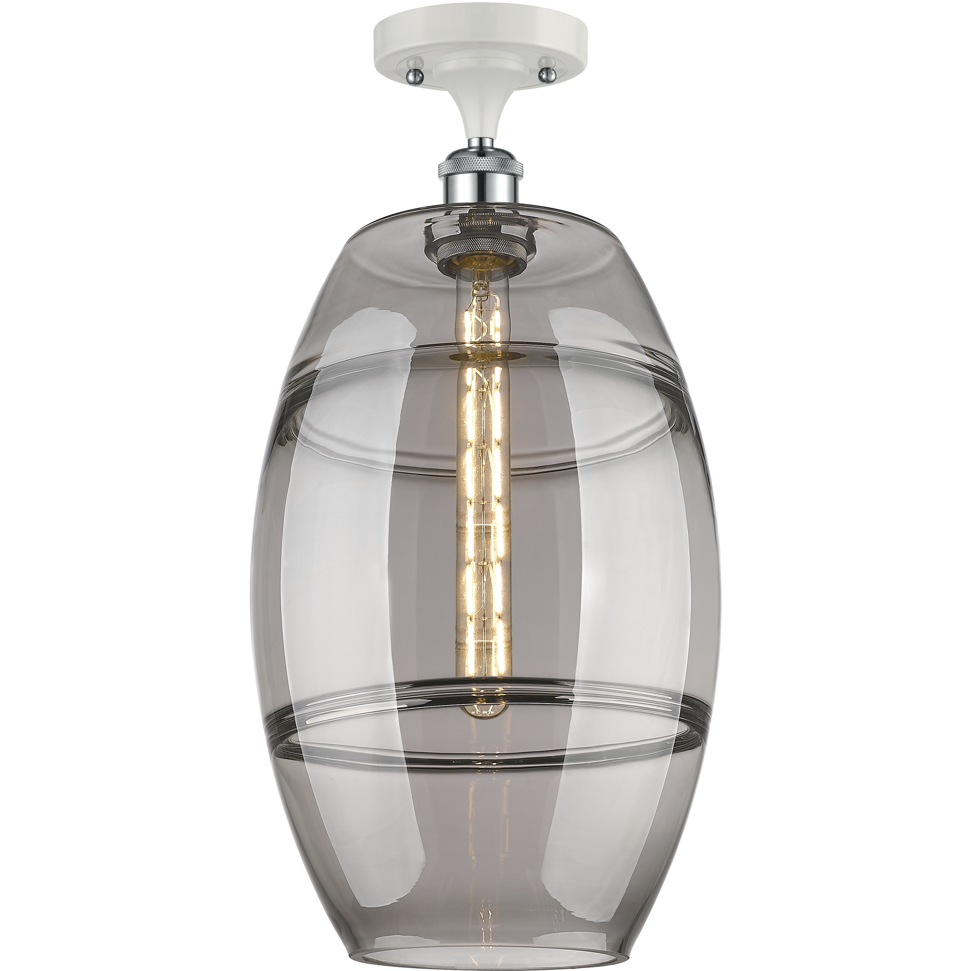 Ballston Vaz 1 Light 10 inch White Polished Chrome Semi-Flush Mount Ceiling Light