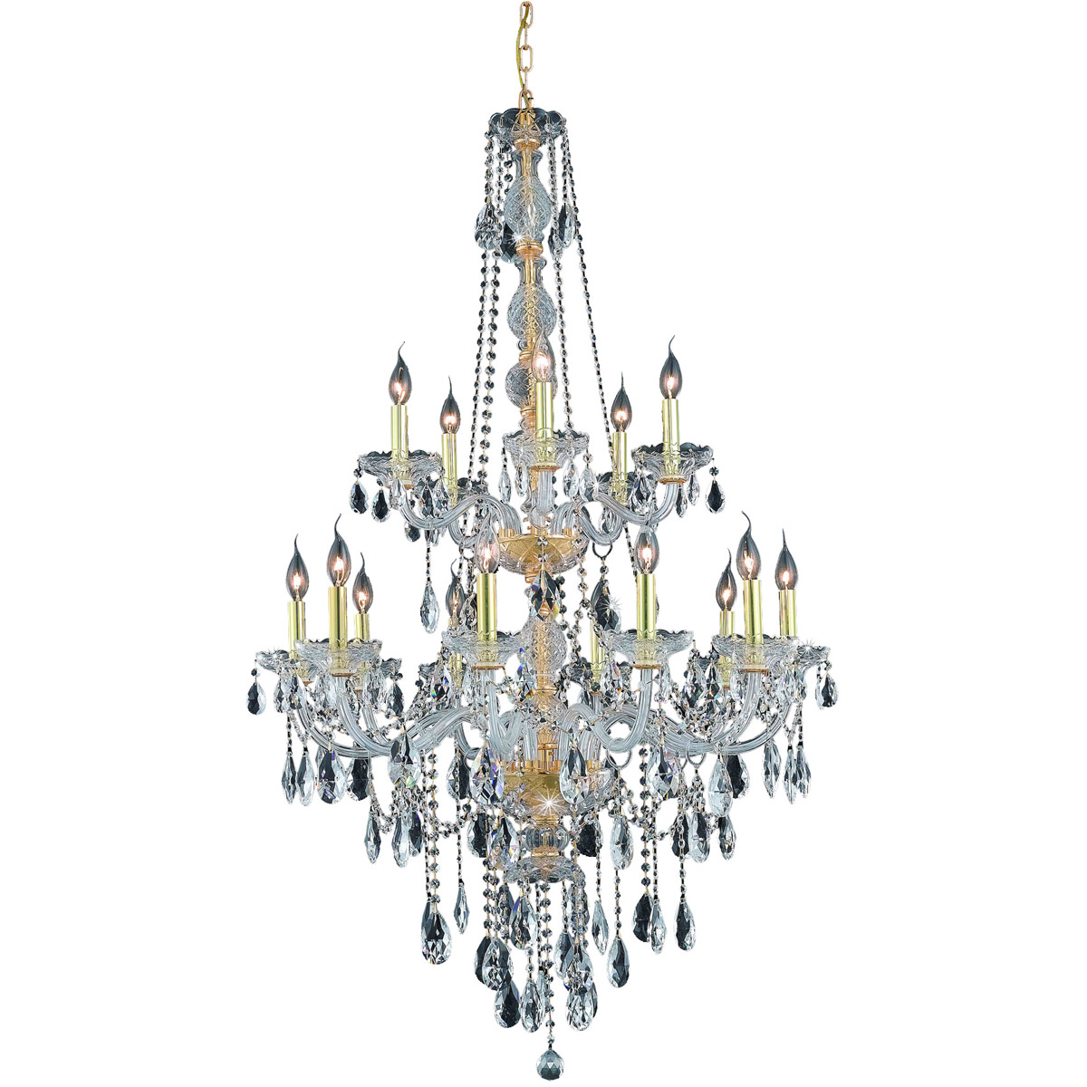 Verona 15 Light 33 inch Gold Foyer Ceiling Light in Clear, Royal Cut