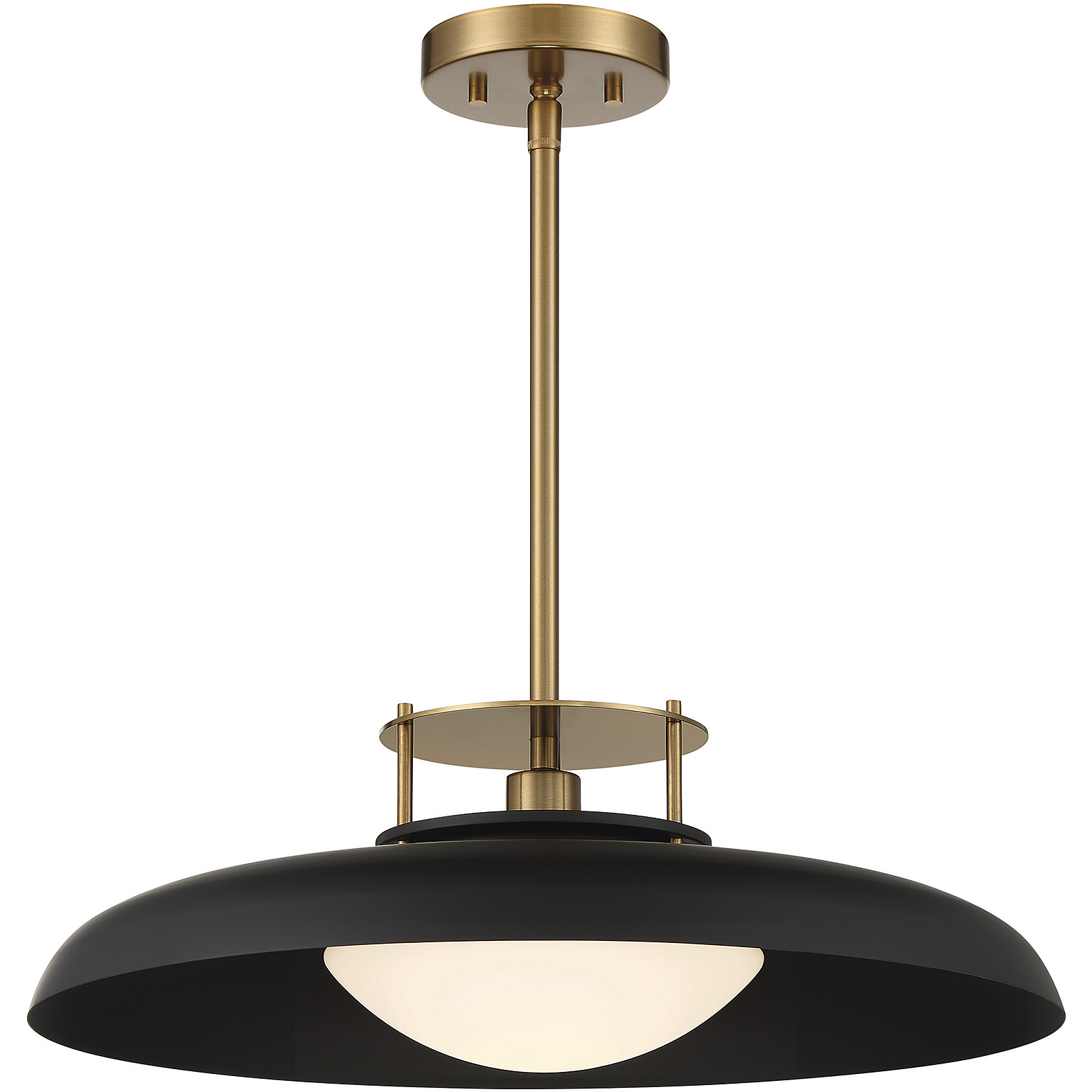 Gavin 1 Light 20 inch Black with Warm Brass Accents Pendant Ceiling Light