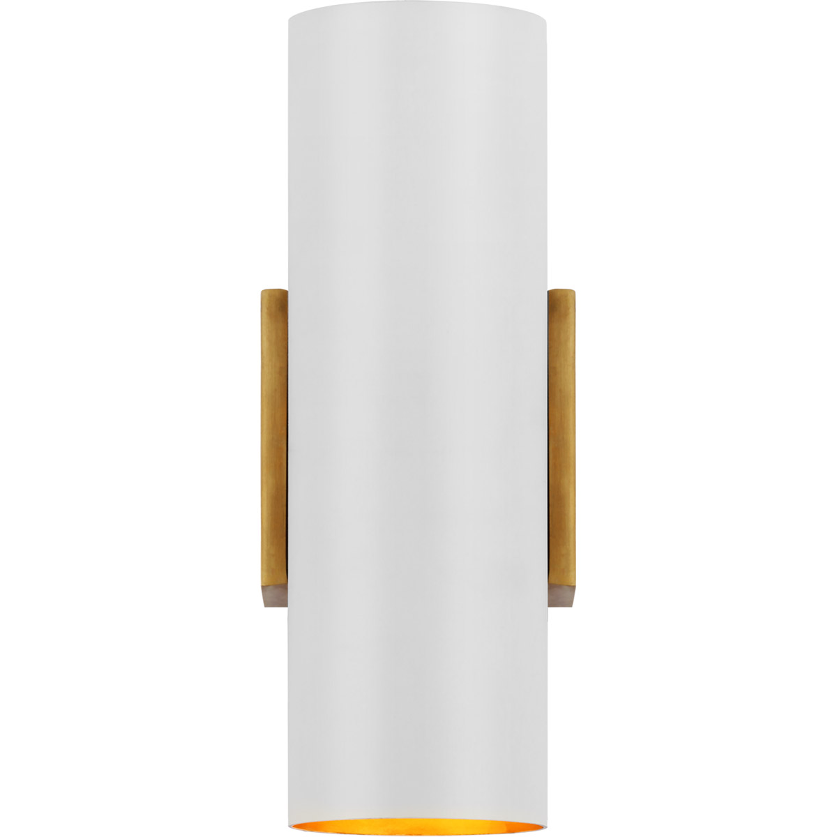 AERIN Nella LED 4.25 inch Hand-Rubbed Antique Brass and Plaster White Cylinder Sconce Wall Light, Small