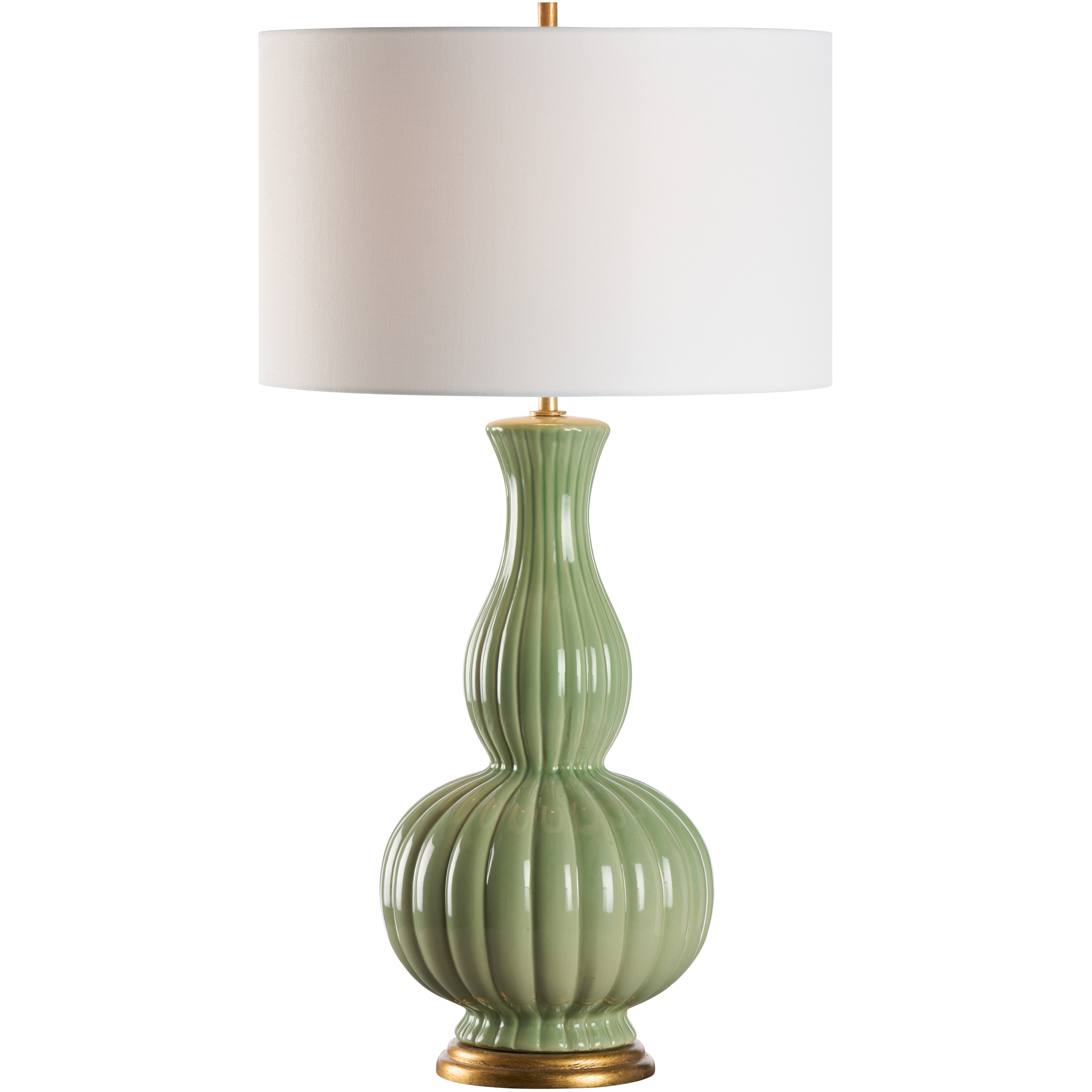 Augusta 25.5 inch 100 watt Green and Gold Table Lamp Portable Light