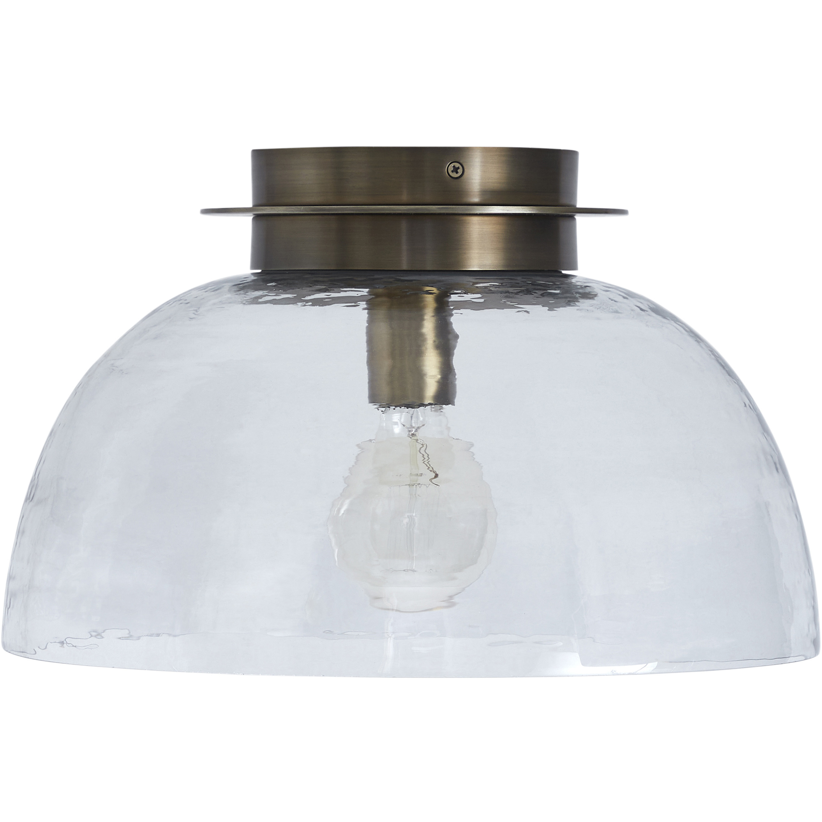 Liliane 1 Light 15 inch Clear Hammered Glass Flush Mount Ceiling Light