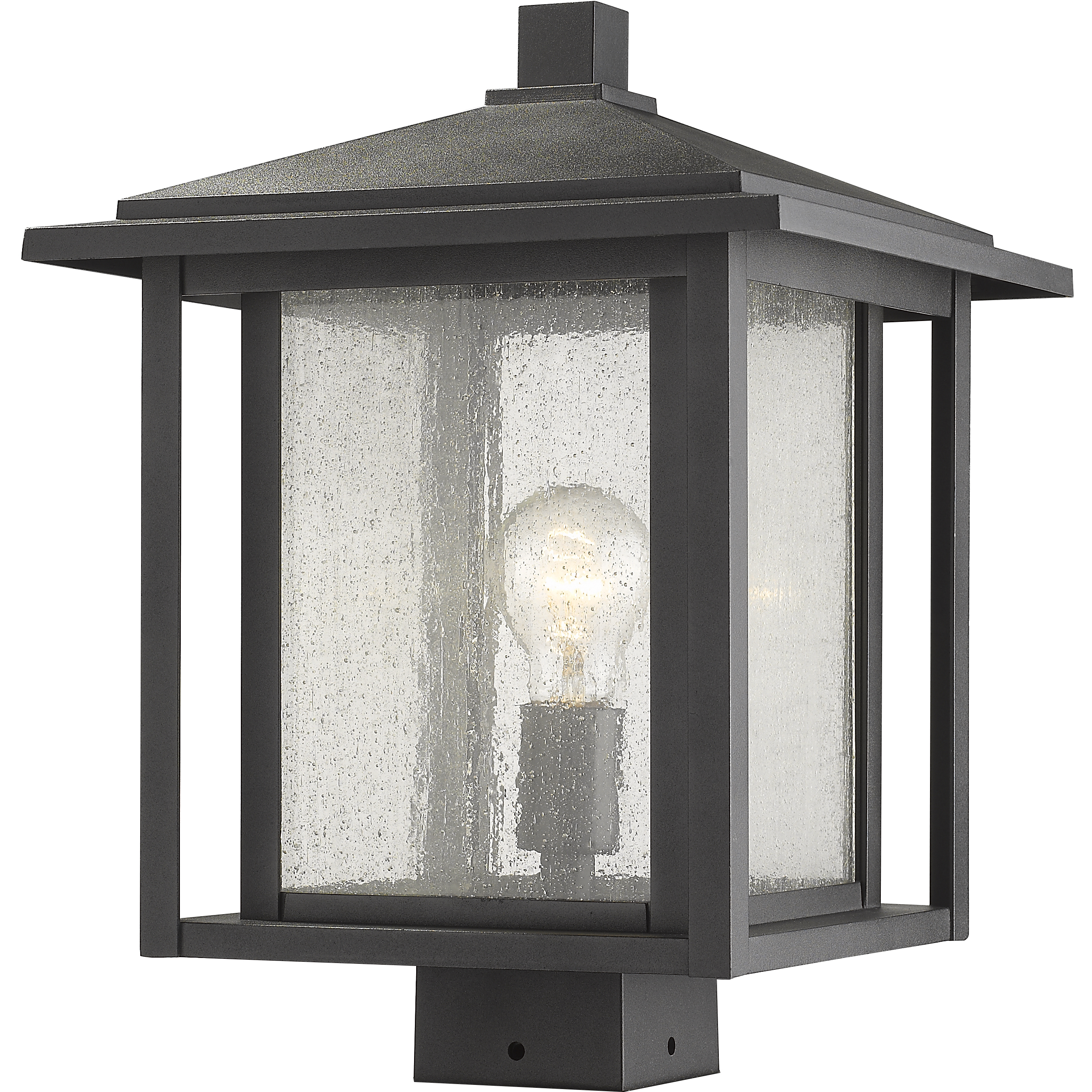 Aspen 1 Light 15 inch Black Outdoor Post Mount Fixture