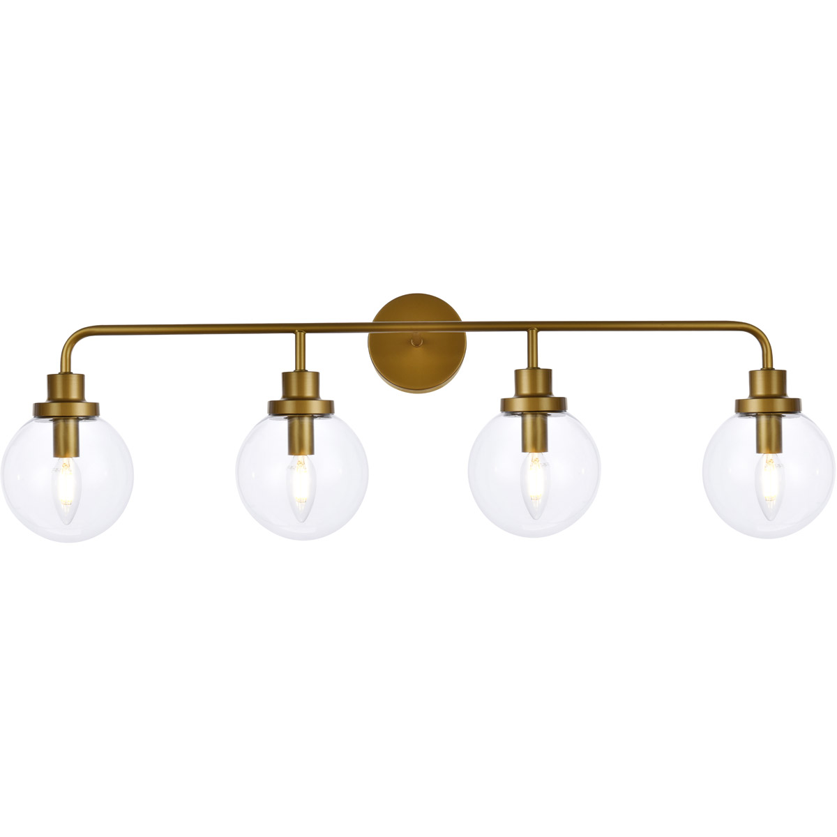 Hanson 4 Light 37.5 inch Brass Bath Sconce Wall Light