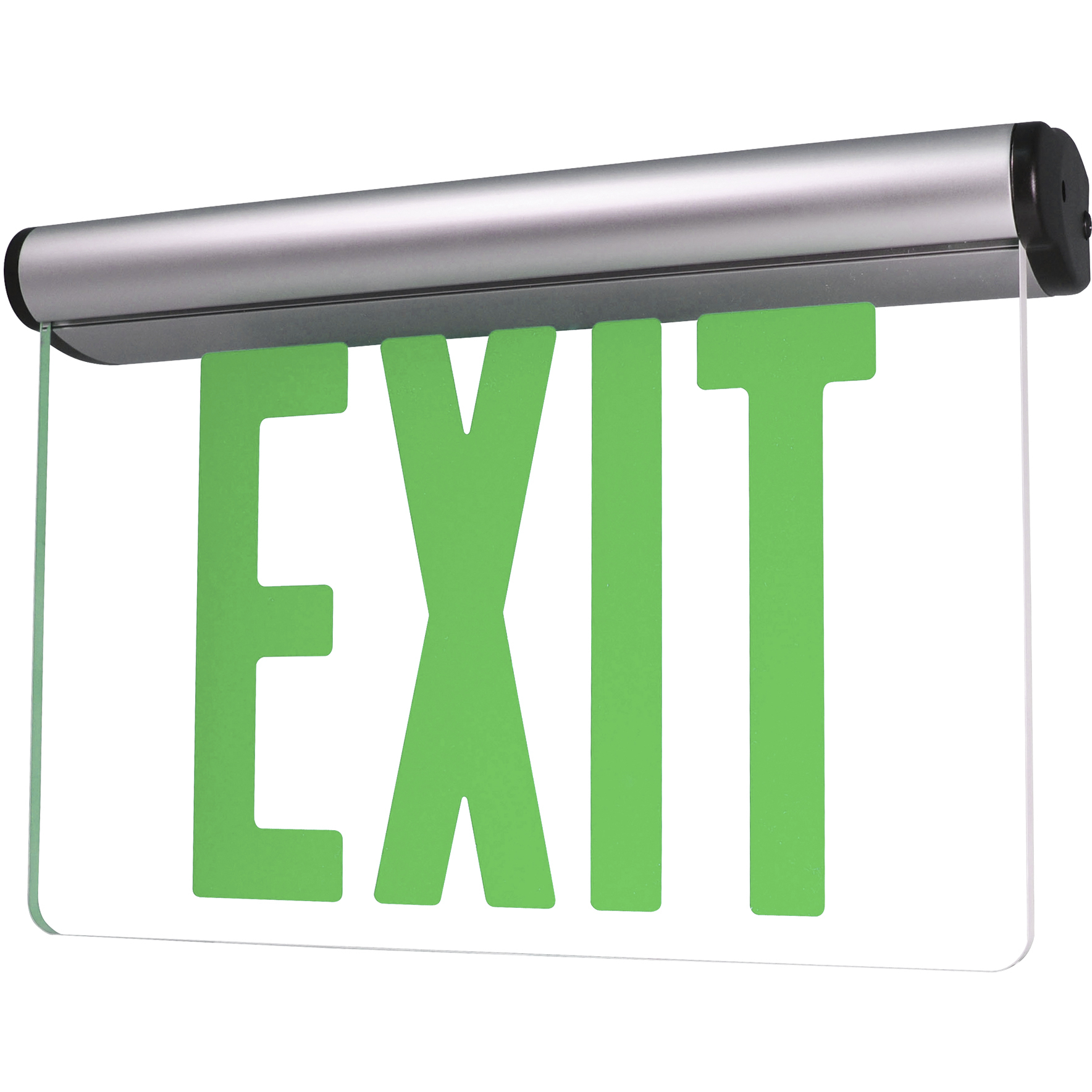 Aaliyah 1 Light Green Letters and Aluminum Housing Exit / Emergency Ceiling Light