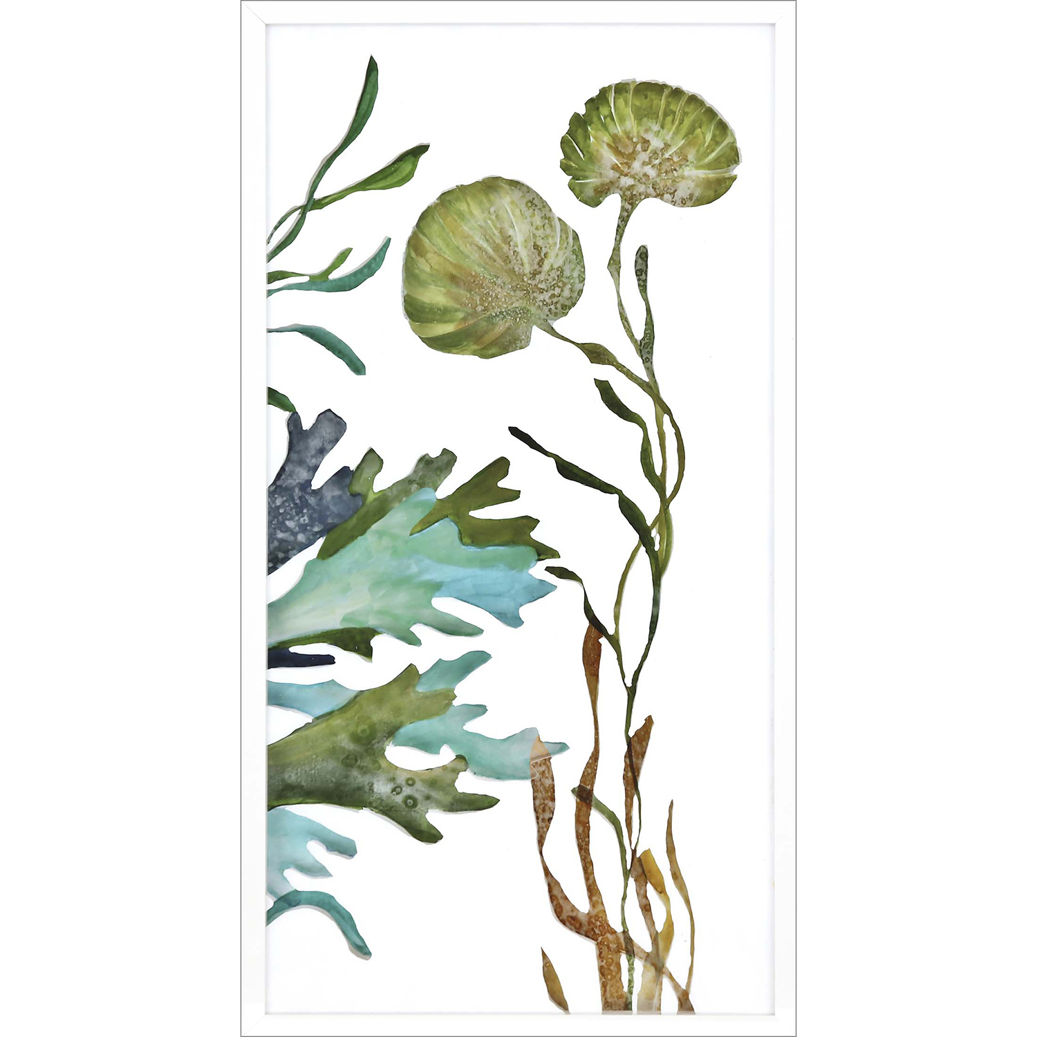 Underwater Living Blue and White and Turquoise and Green Framed Art, The Studio