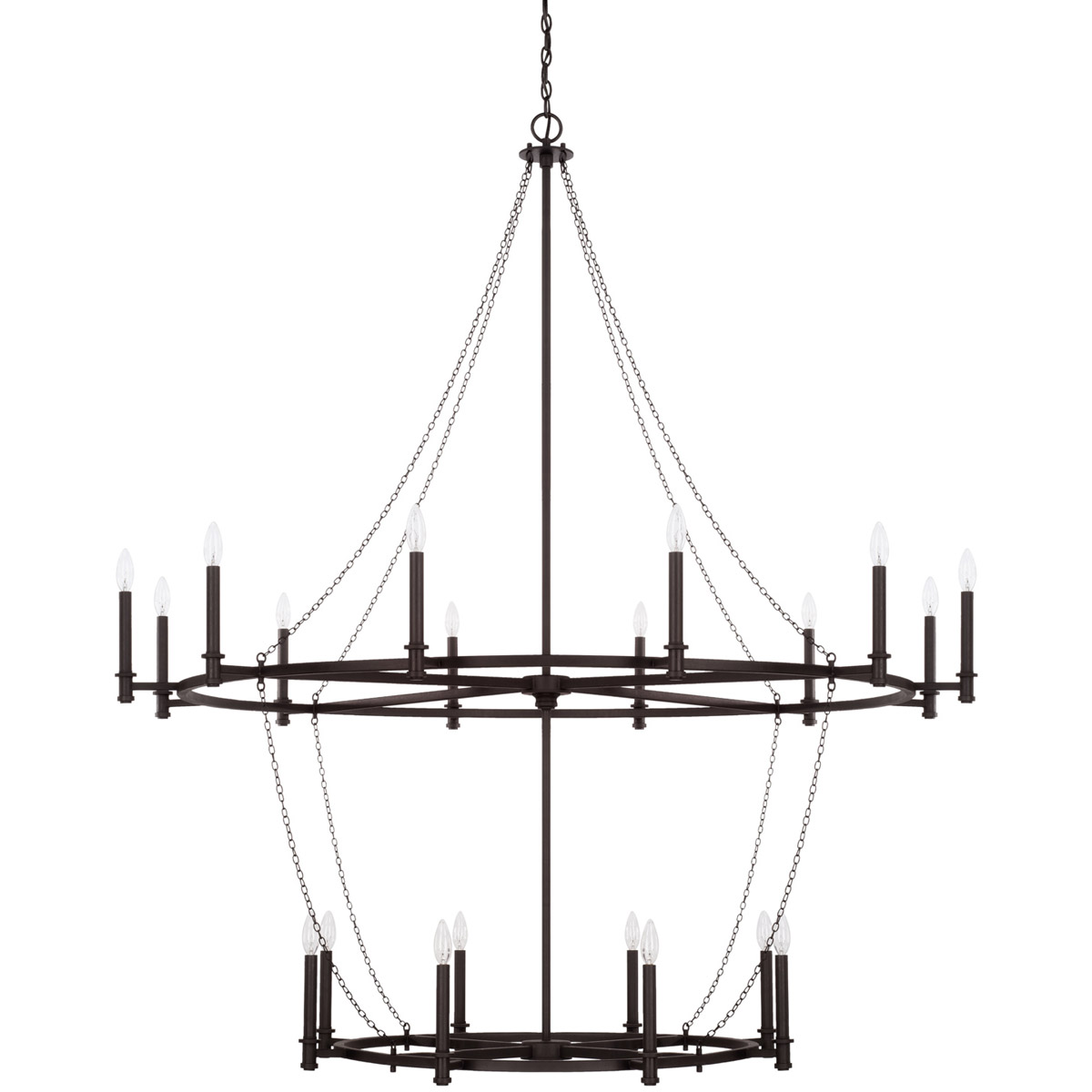 Lancaster 20 Light 60 inch Black Iron Chandelier Ceiling Light