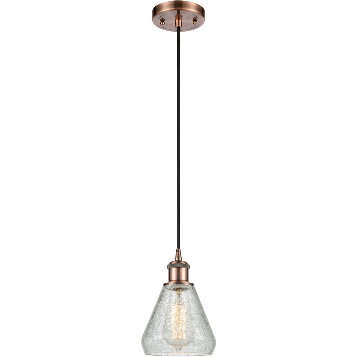 Ballston Conesus 1 Light 6 inch Antique Copper Mini Pendant Ceiling Light, Ballston