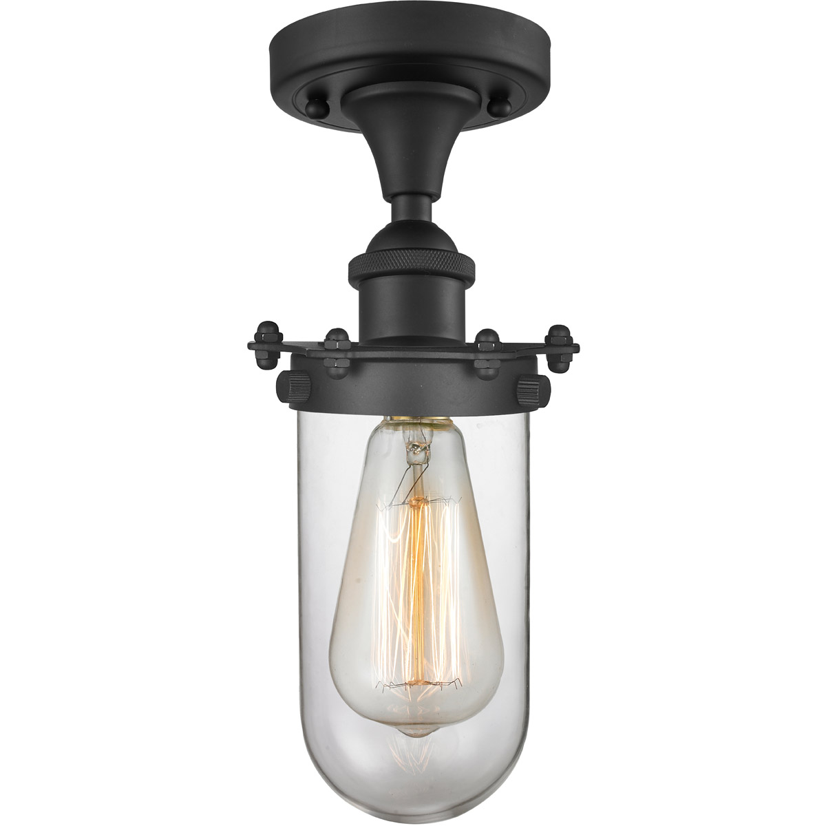 Austere Kingsbury 1 Light 6 inch Matte Black Flush Mount Ceiling Light