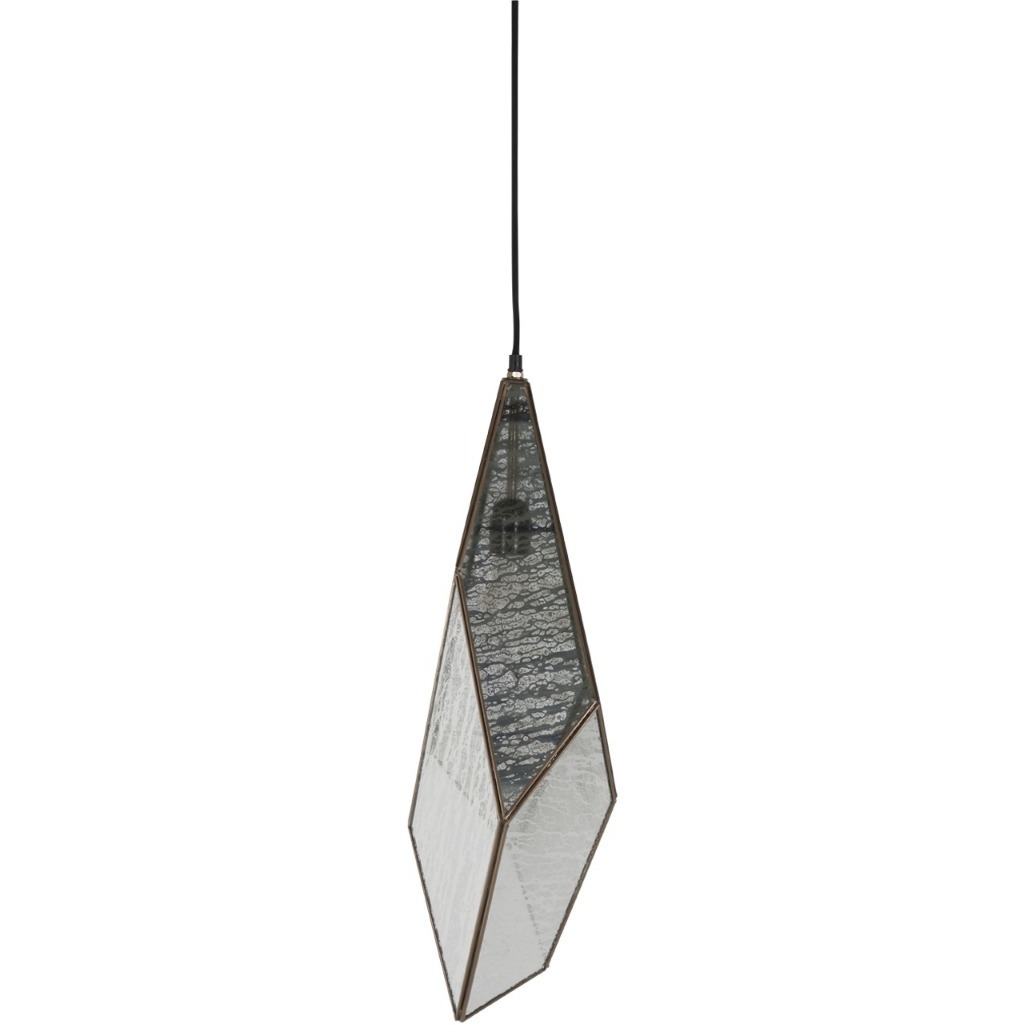 Mara 1 Light 8 inch Antique Brushed Brass / Silver Mercury Glass Pendant Ceiling Light