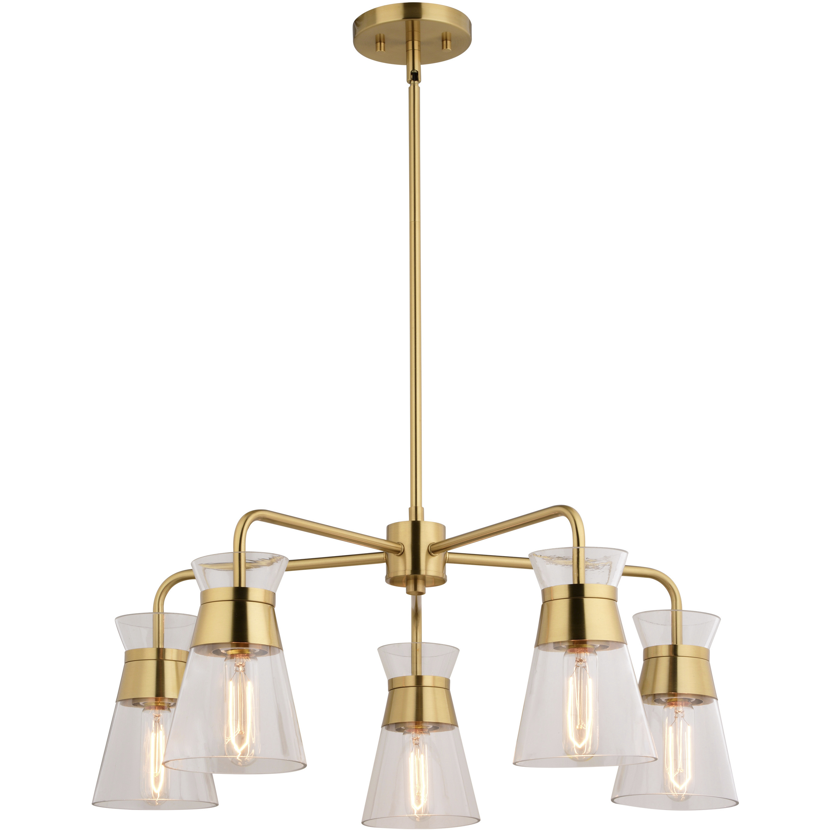 Harper LED 27 inch Natural Brass Chandelier Ceiling Light