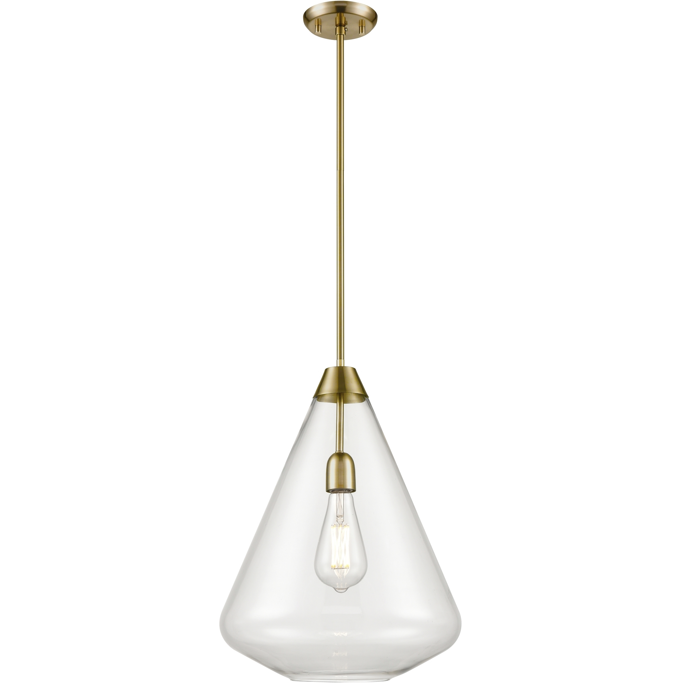 St. Julian 1 Light Brass Pendant Ceiling Light in Clear Glass