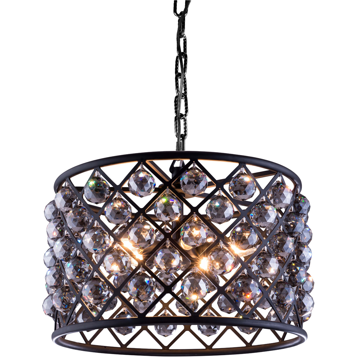 Madison 6 Light 20 inch Matte Black Pendant Ceiling Light in Silver Shade, Urban Classic