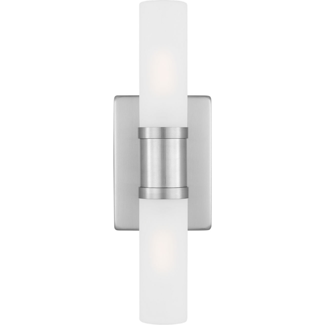 Keaton 2 Light 5 inch Brushed Nickel Bath Vanity Wall Light in Satin Etched Glass