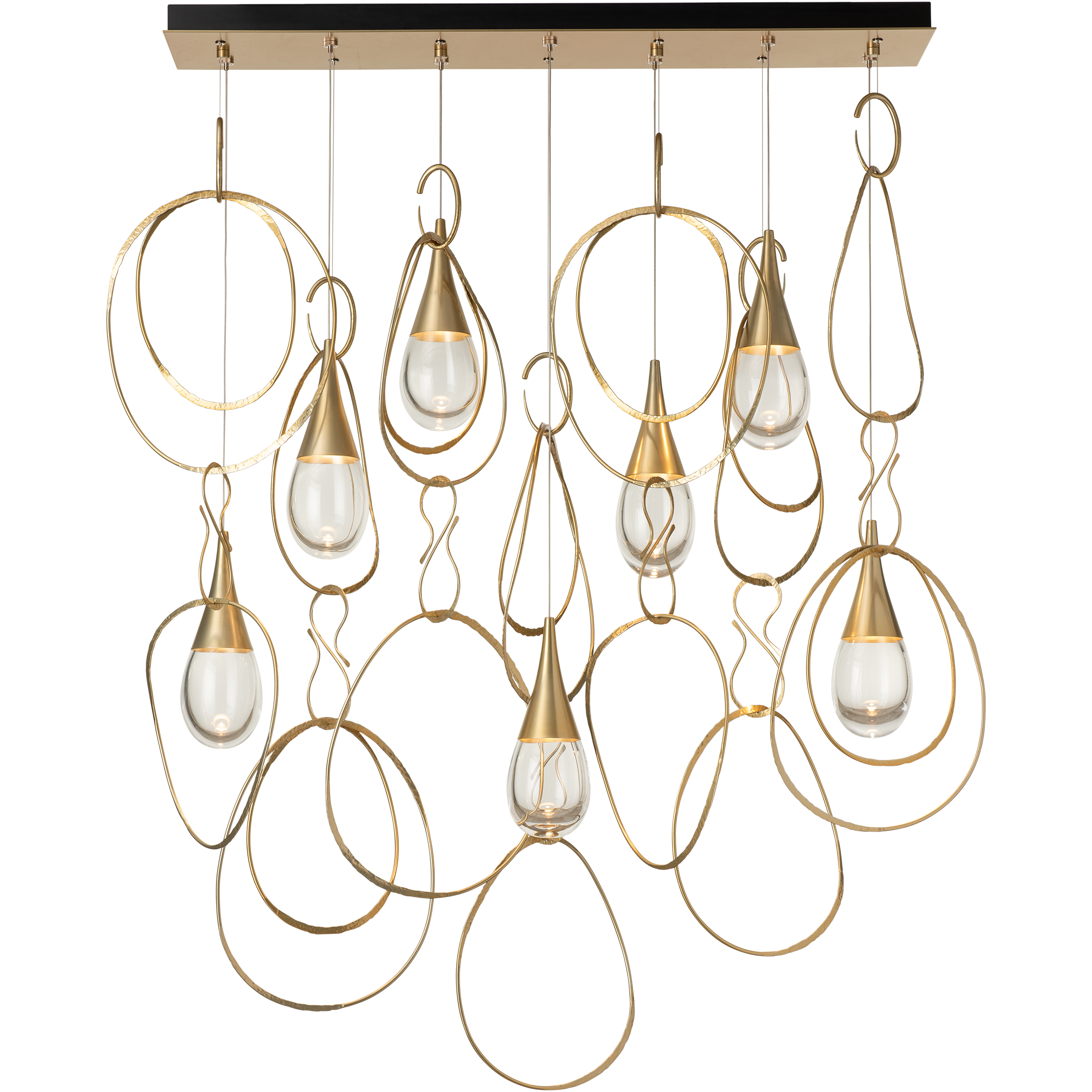 Lyric 7 Light 52.1 inch Black Linear Pendant Ceiling Light, Standard