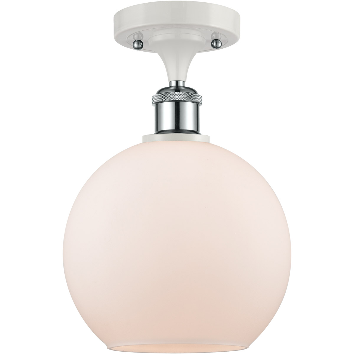 Ballston Athens 1 Light 8 inch White and Polished Chrome Semi-Flush Mount Ceiling Light