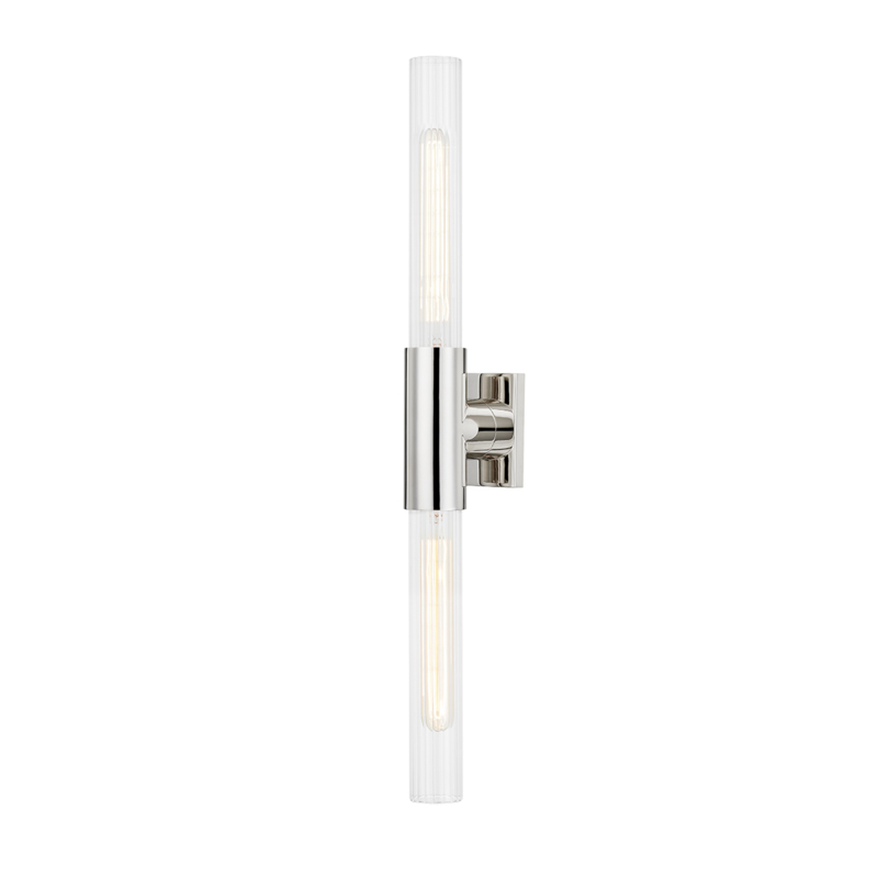 Asher 2 Light 4.25 inch Polished Nickel ADA Wall Sconce Wall Light