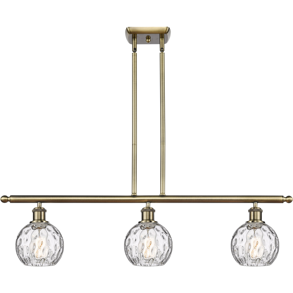 Ballston Athens Water Glass 3 Light 36 inch Antique Brass Island Light Ceiling Light
