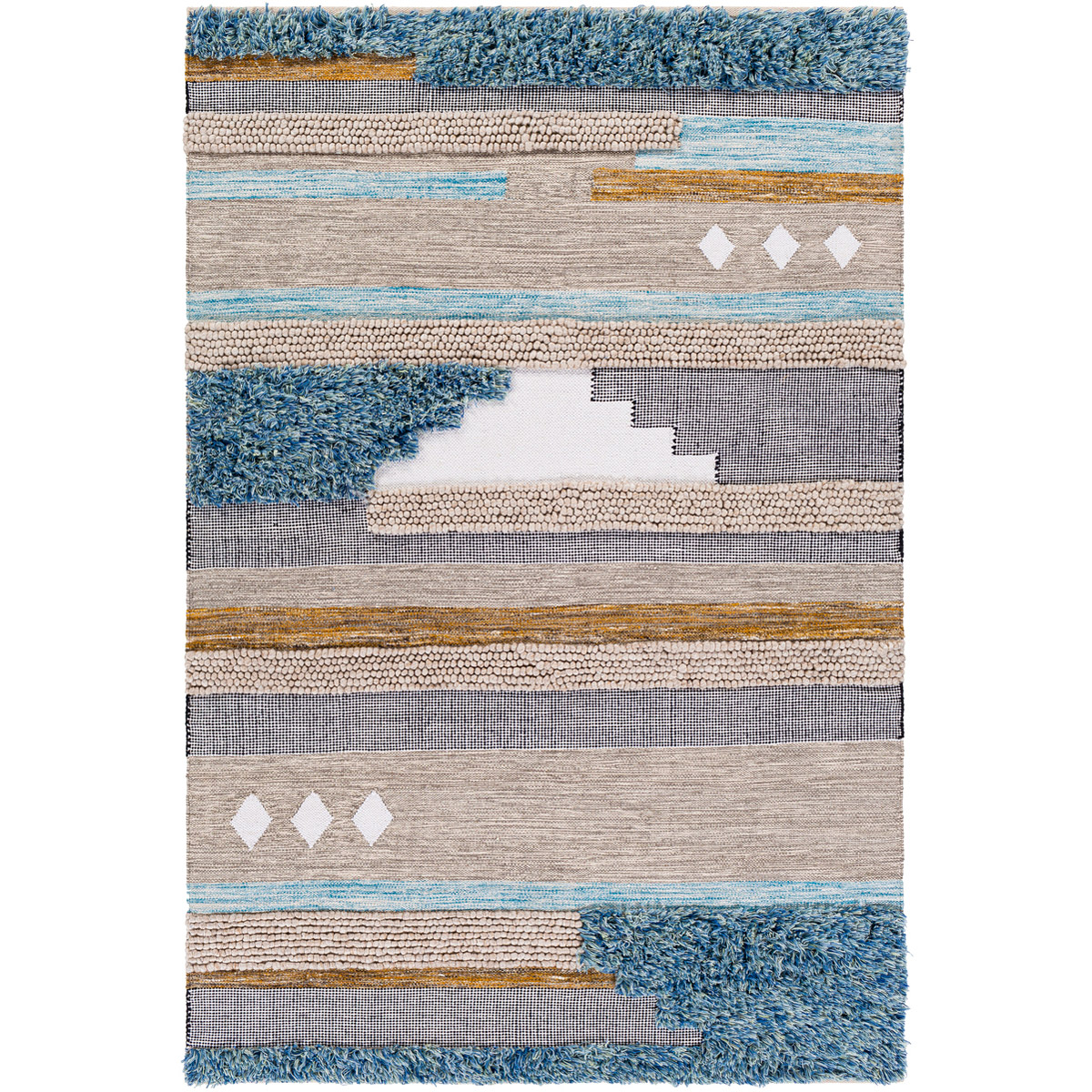 Quenby 144 X 106 inch Black/White/Mustard/Dark Brown/Charcoal/Beige Rugs, Rectangle