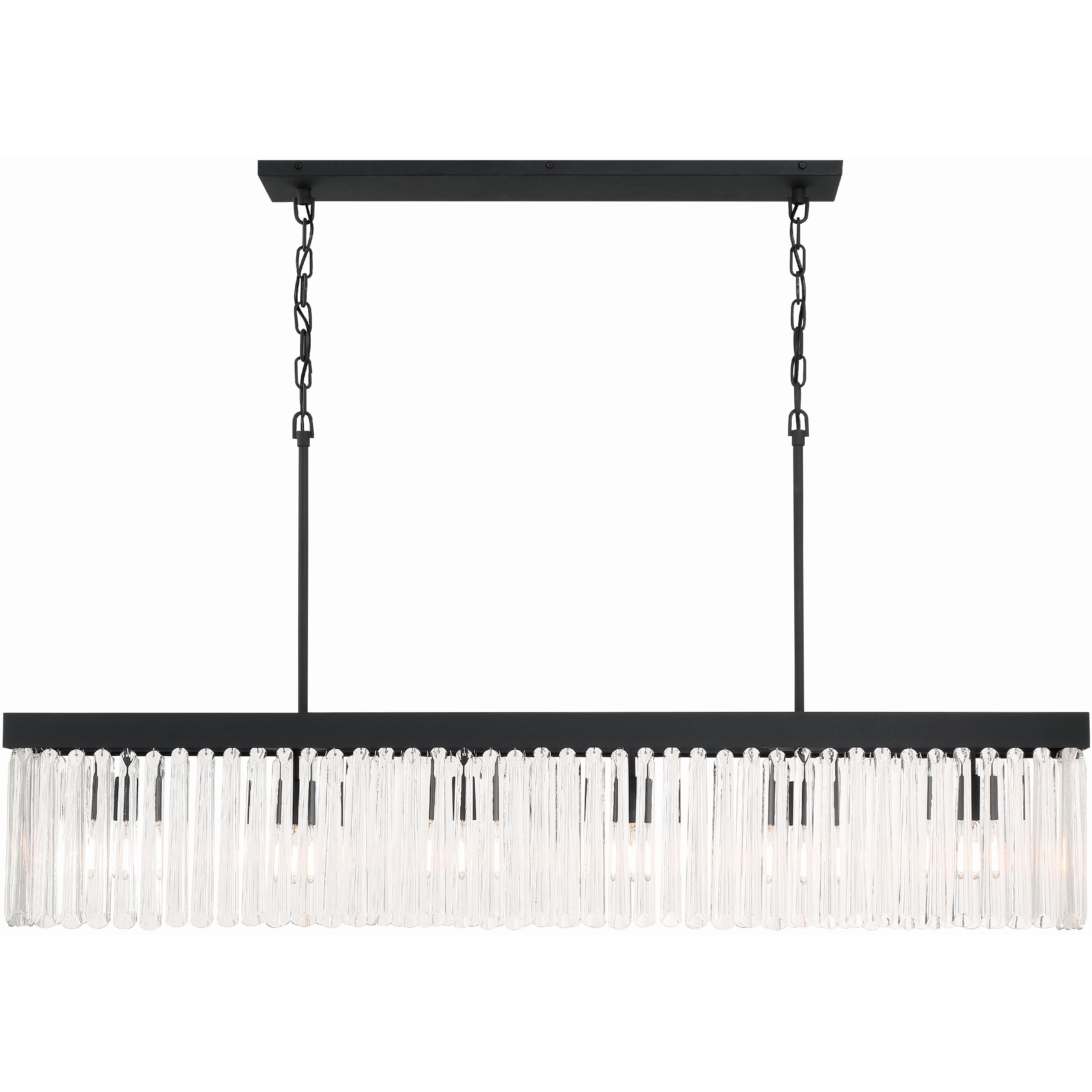 Emory 6 Light 49 inch Black Forged Linear Chandelier Ceiling Light