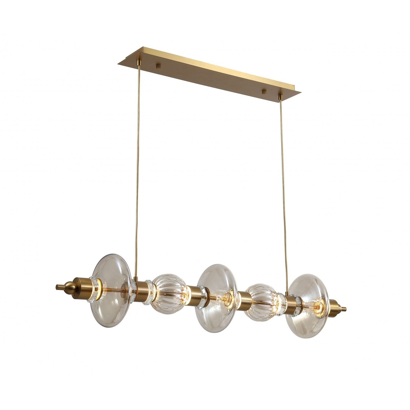 Avra Linear Pendant Ceiling Light in Aged Brass