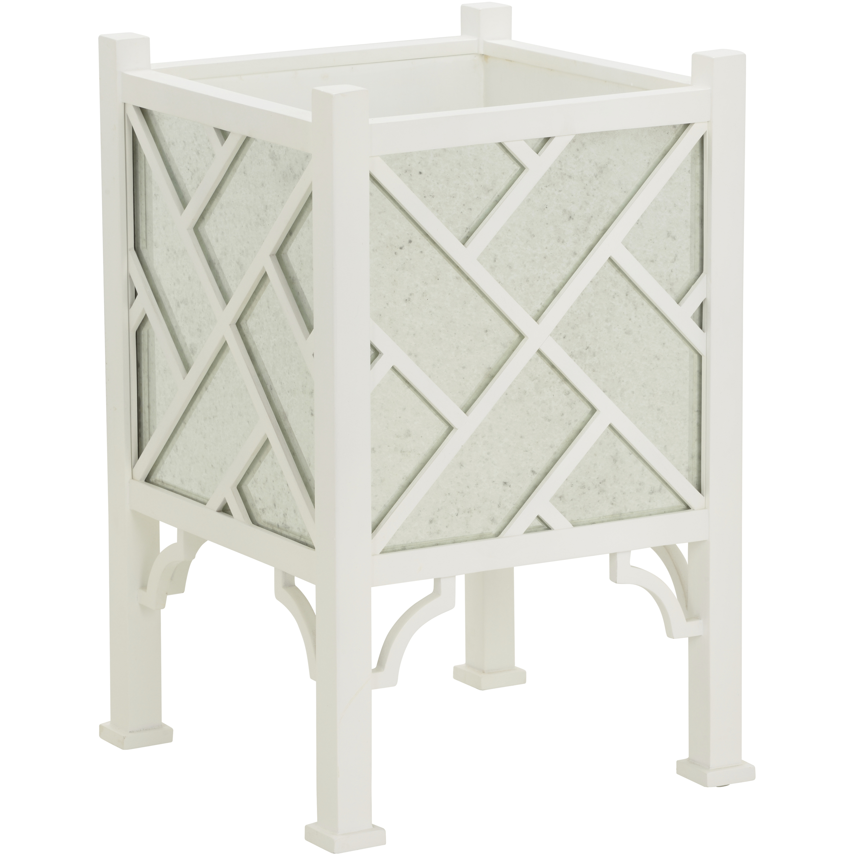 Chippendale White/Cream and Gold Planter