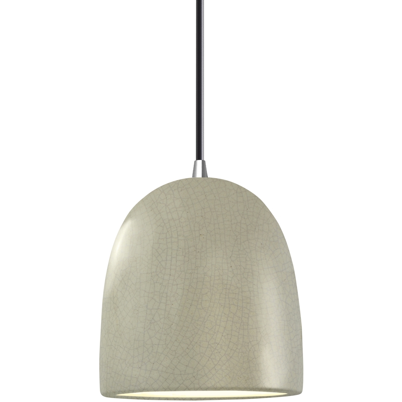 Radiance Collection 1 Light 9 inch Polished Chrome and Celadon Green Crackle and Black Pendant Ceiling Light