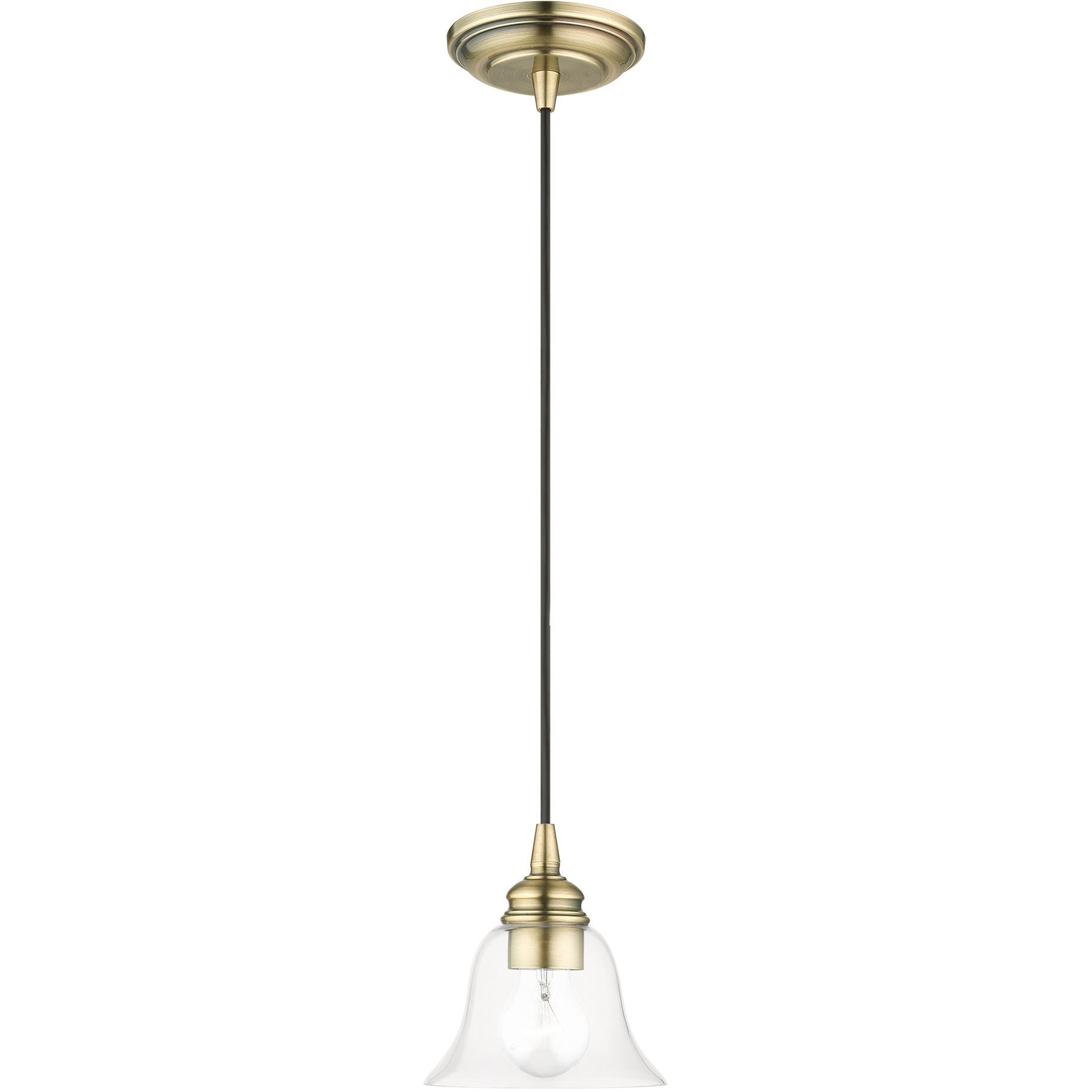 Moreland 1 Light 6.25 inch Antique Brass Single Pendant Ceiling Light, Single