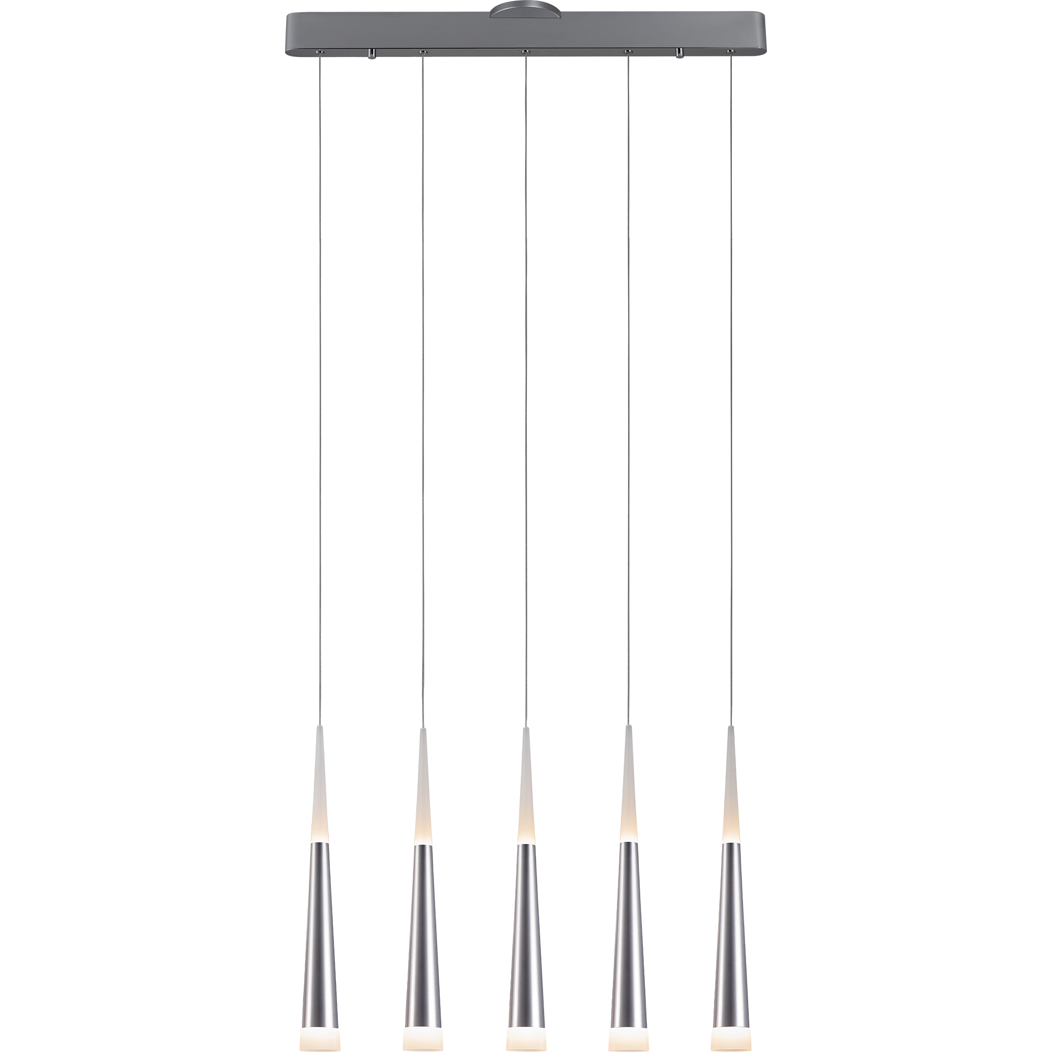 Meteor 5 Light 5 inch Brushed Aluminum Multi Pendant Ceiling Light