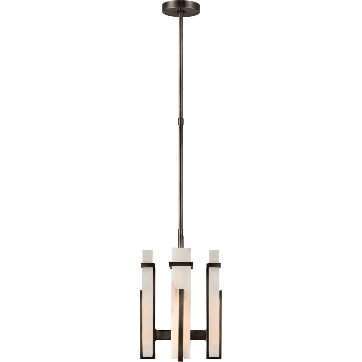 Ian K. Fowler Malik LED 12 inch Bronze Chandelier Ceiling Light in Alabaster, Small