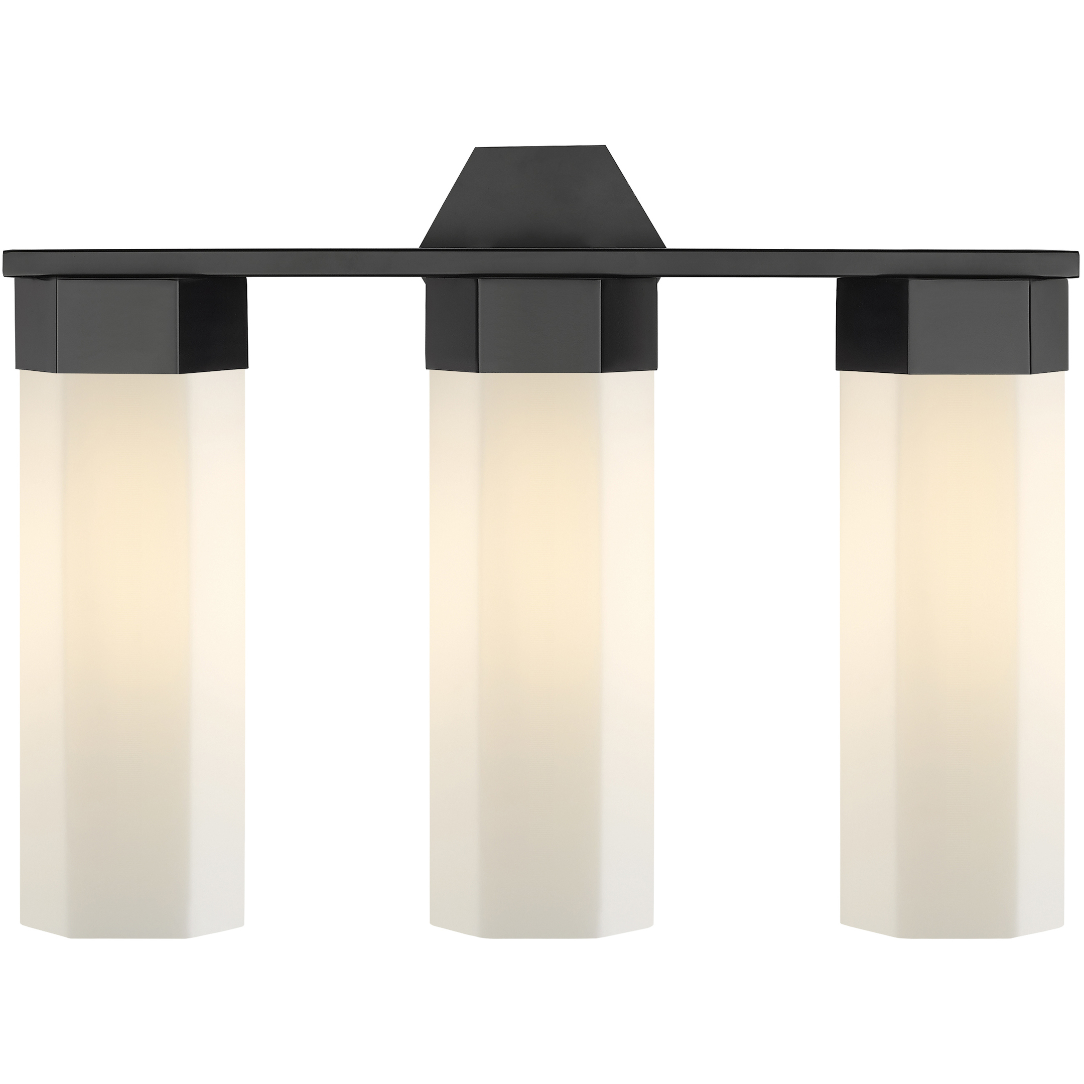 Claverack 3 Light 22.38 inch Matte Black Bath Vanity Light Wall Light in Matte White Glass