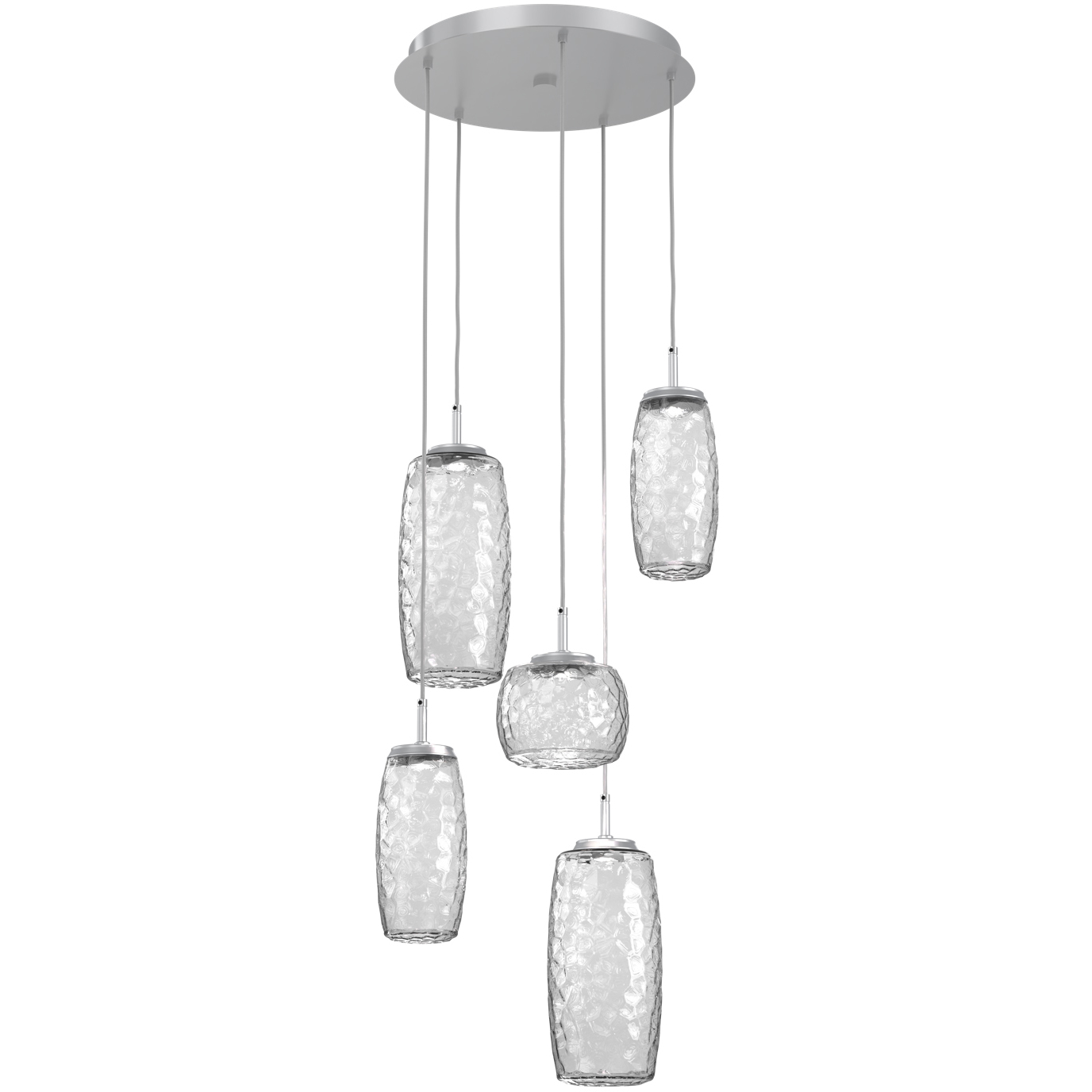 Vessel LED Classic Silver Multi-Pendant Ceiling Light in Clear, 2700K LED
