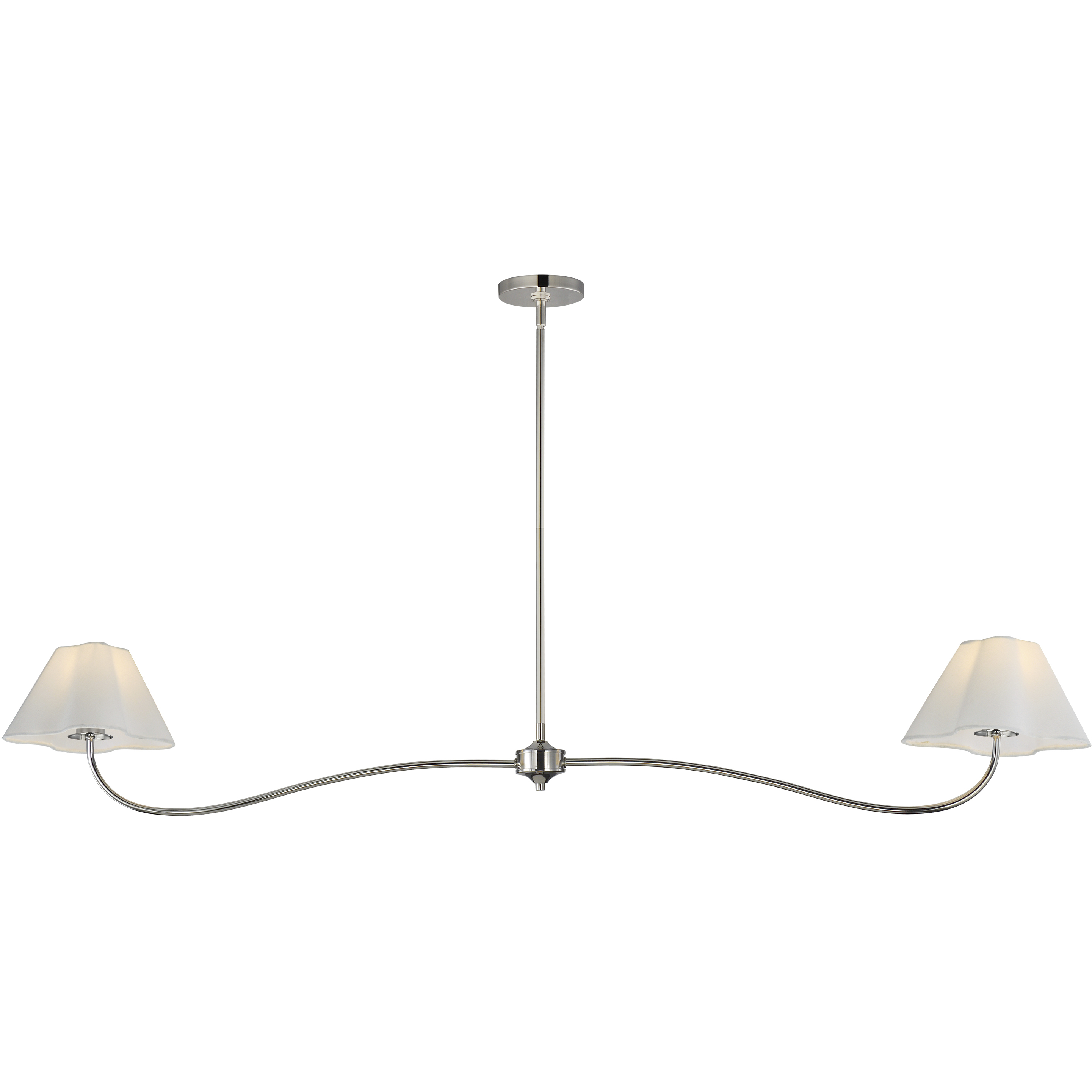 Saxon 2 Light 62 inch Polished Nickel Linear Pendant Ceiling Light