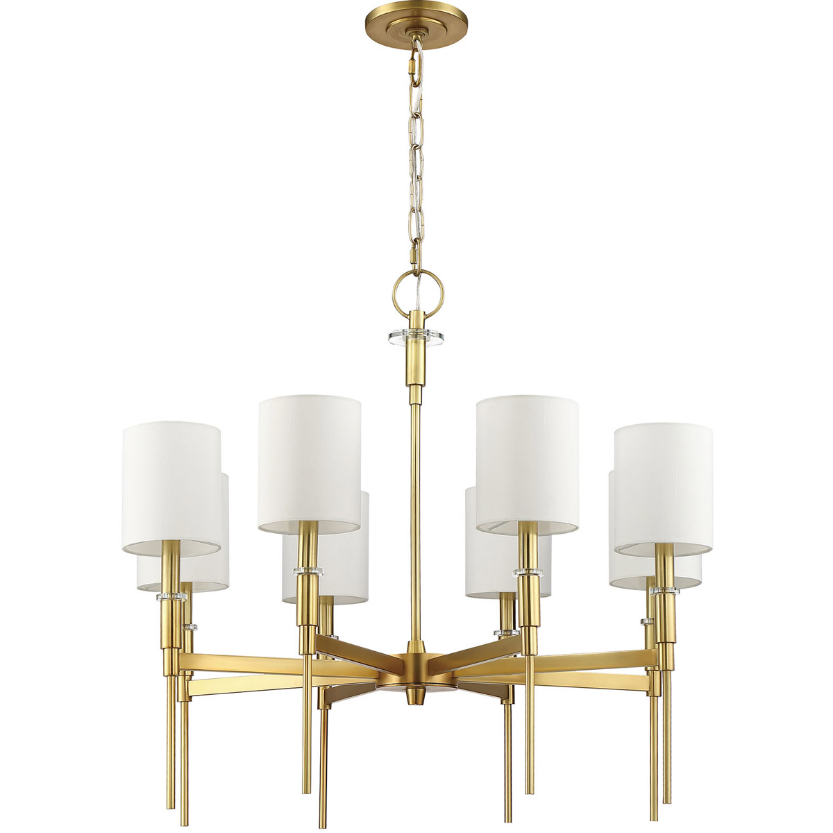 Clement 8 Light 30 inch Brass Chandelier Ceiling Light