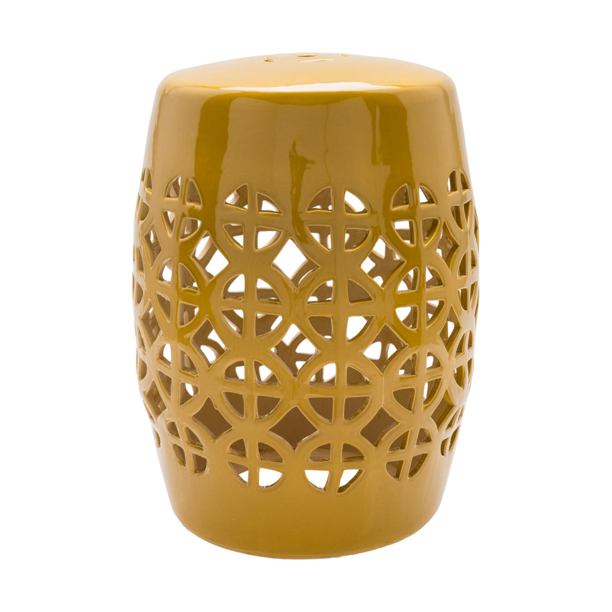Decovio 12358 Y Pawling 18 inch Yellow Outdoor Garden Stool