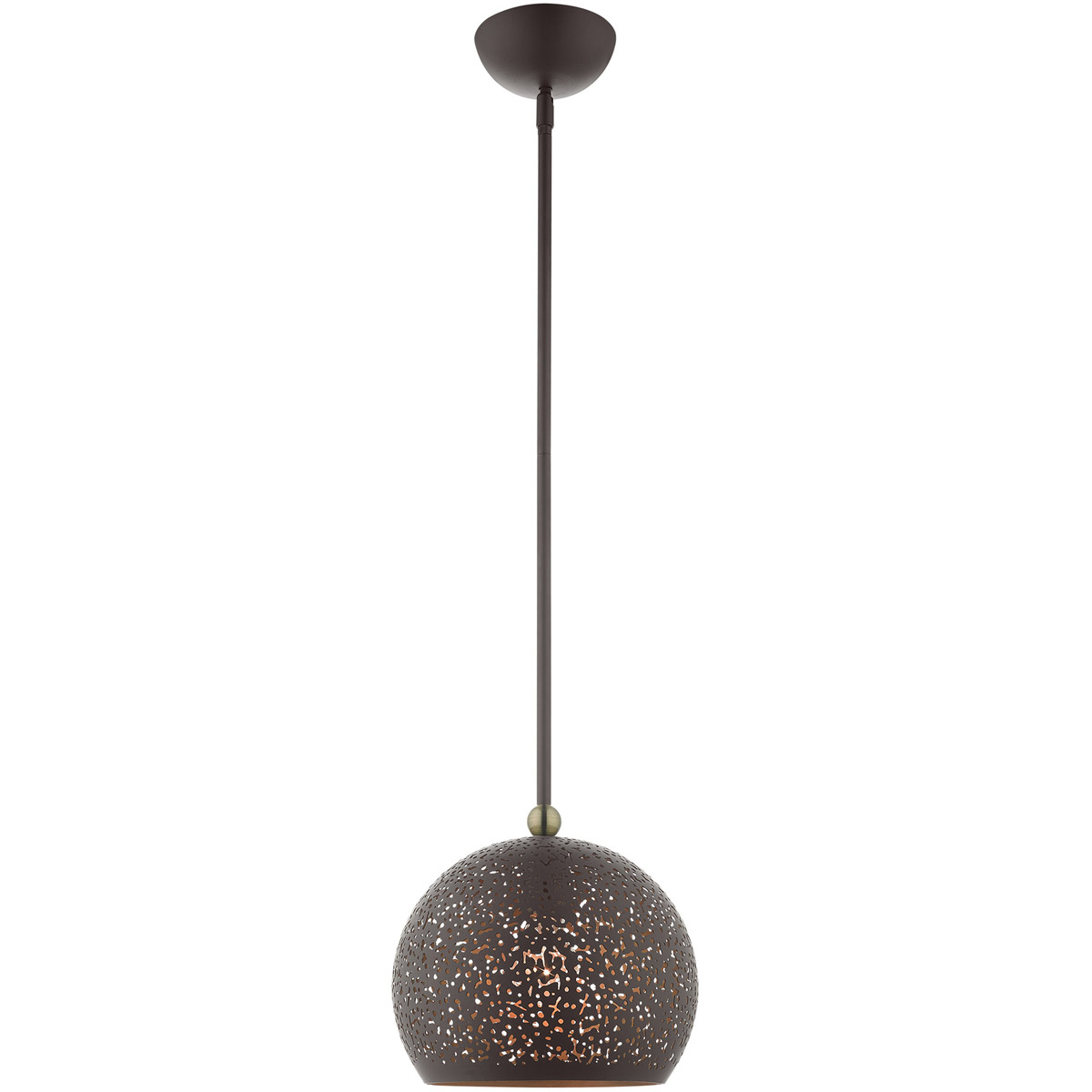 Charlton 1 Light 9.88 inch Bronze with Antique Brass Accents Pendant Ceiling Light