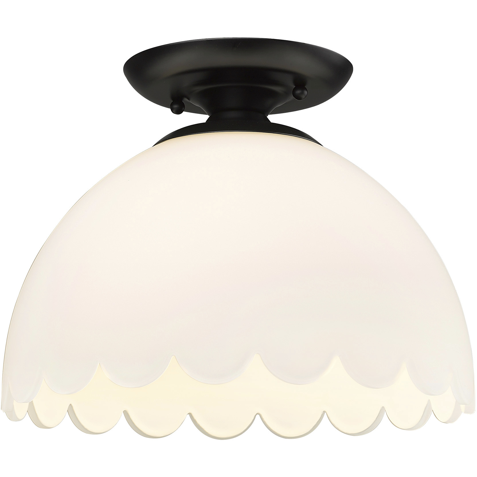 Dorinda 1 Light 12.25 inch Matte Black Semi-Flush Mount Ceiling Light