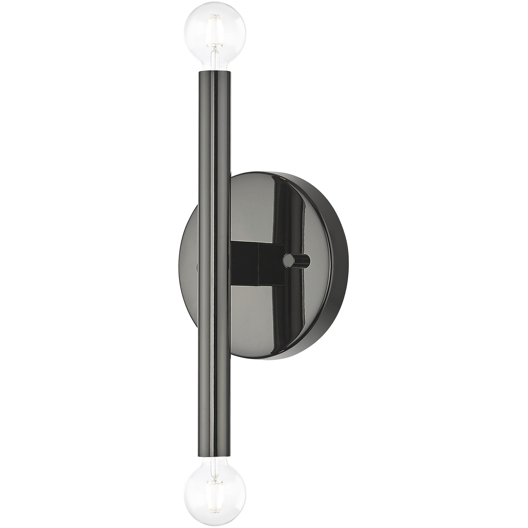 Copenhagen 2 Light 10 inch Black Chrome ADA Wall Sconce Wall Light