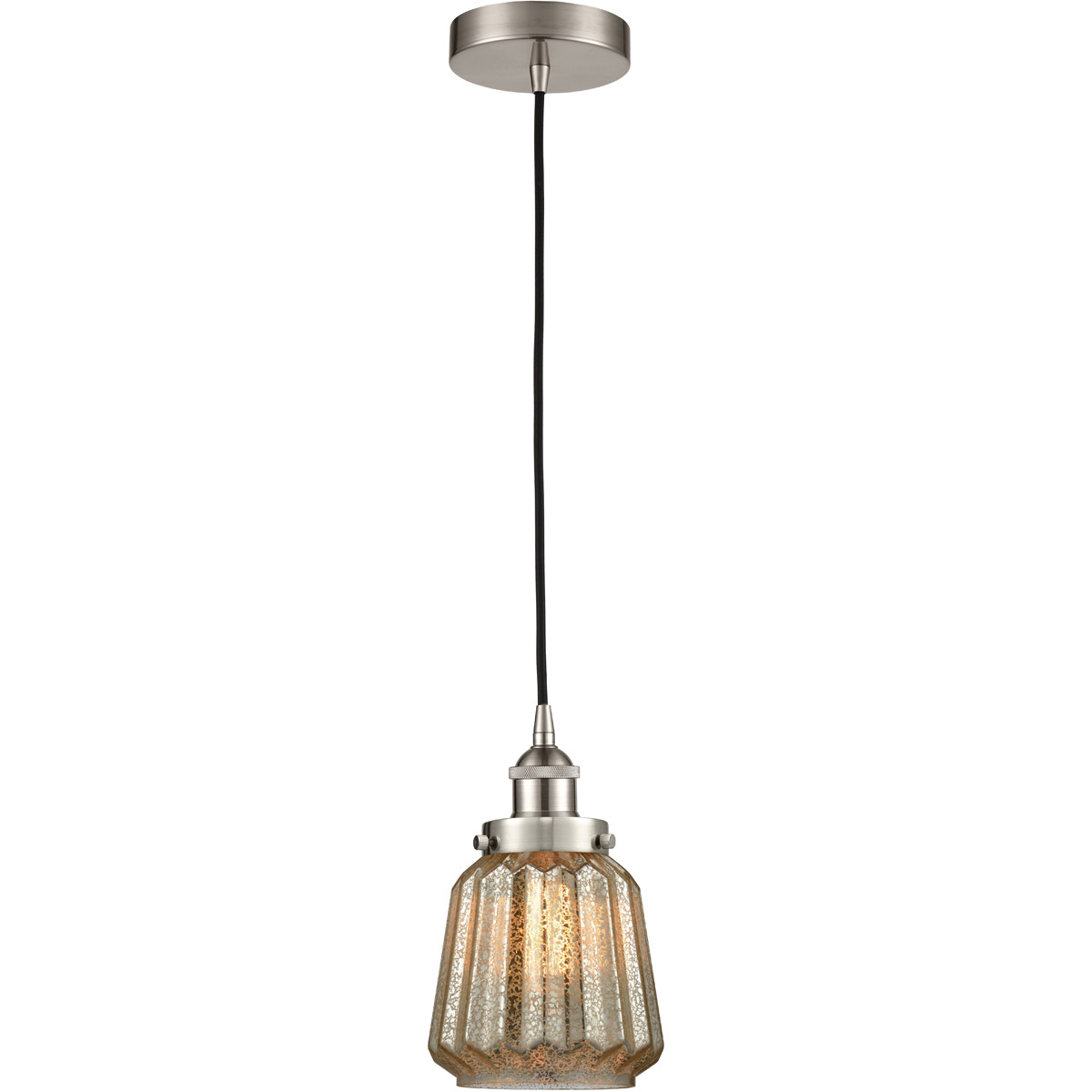 Edison Chatham LED 7 inch Brushed Satin Nickel Mini Pendant Ceiling Light