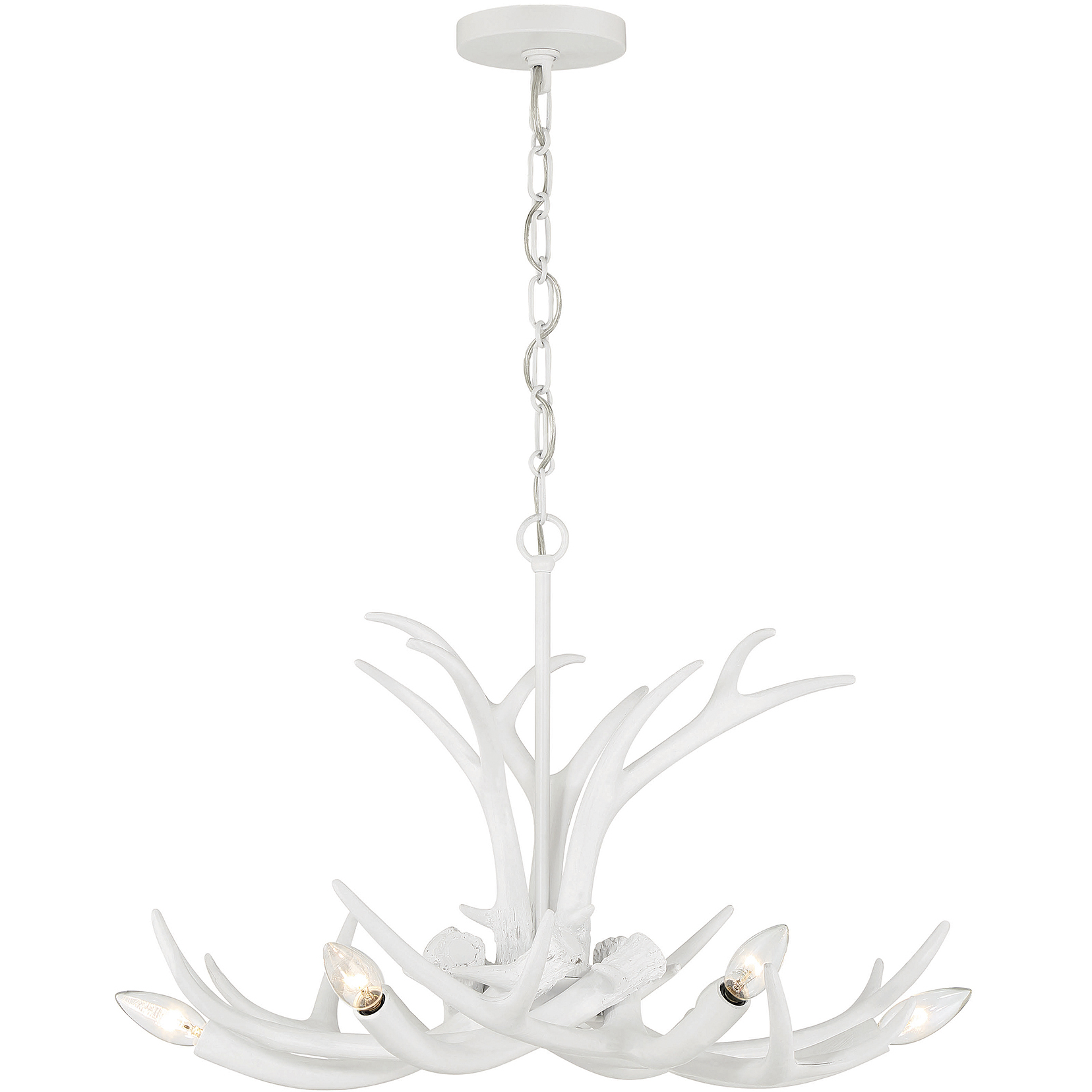 Daniels 6 Light 24 inch Matte White Chandelier Ceiling Light