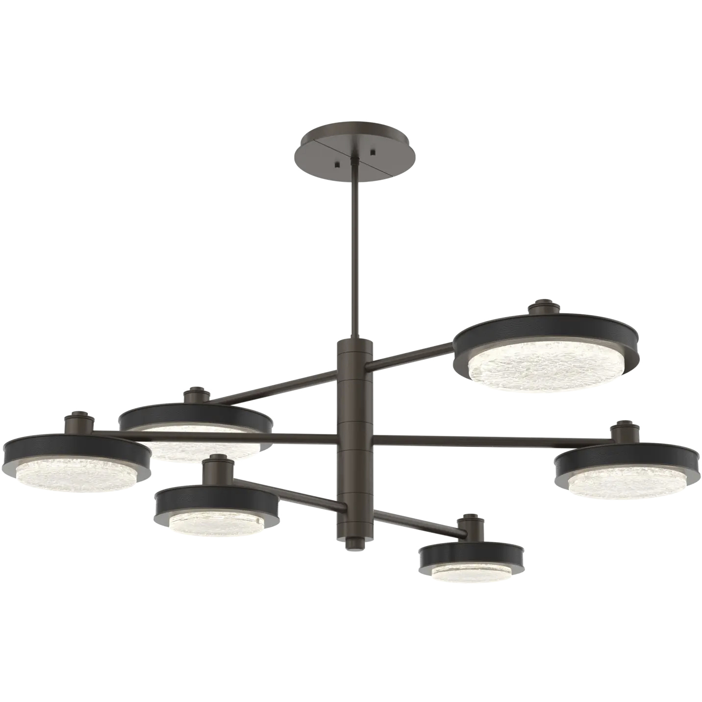 Iris LED 49 inch Flat Bronze with Licorice Mobile Chandelier Ceiling Light