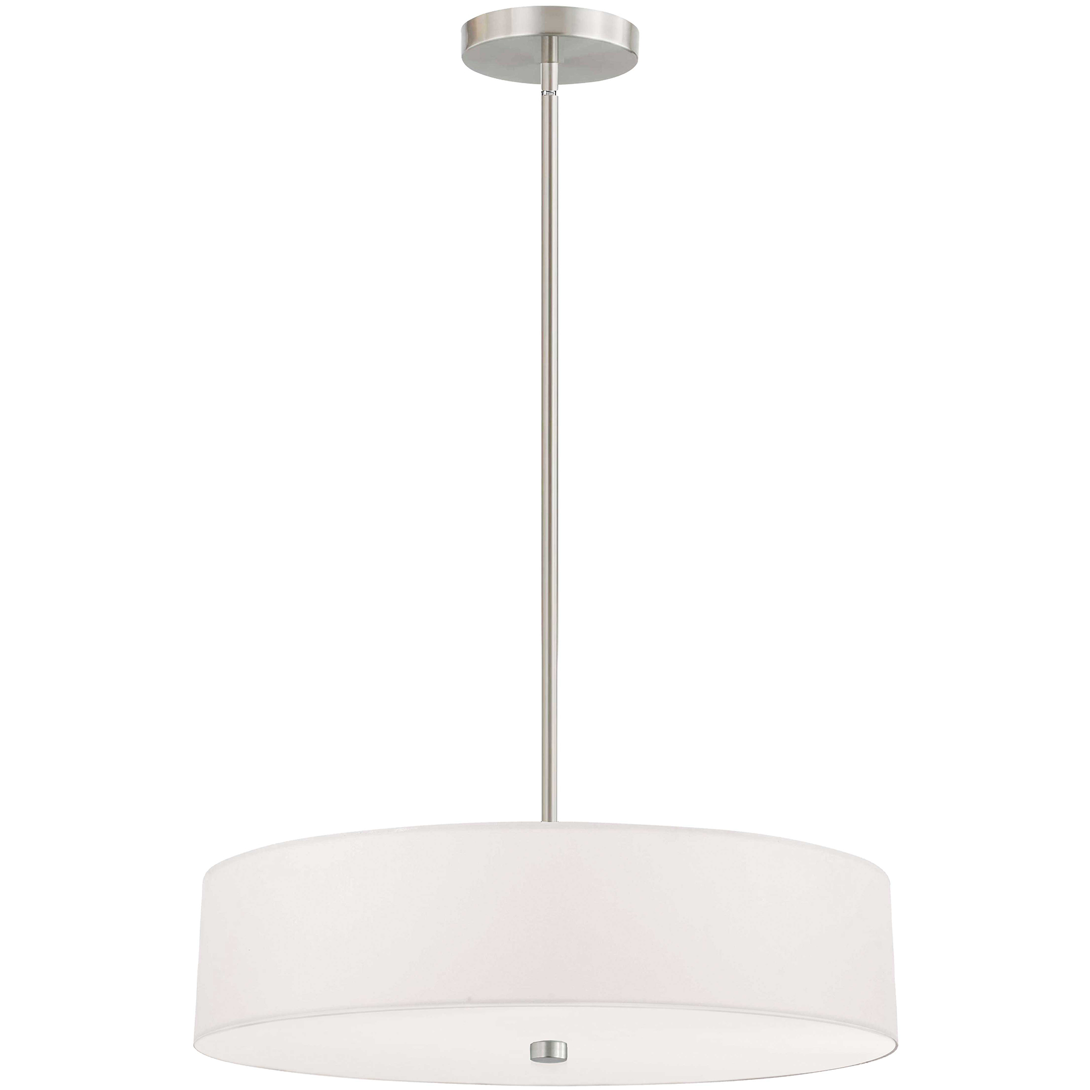 Everly 4 Light 20 inch Satin Chrome with White Pendant Ceiling Light