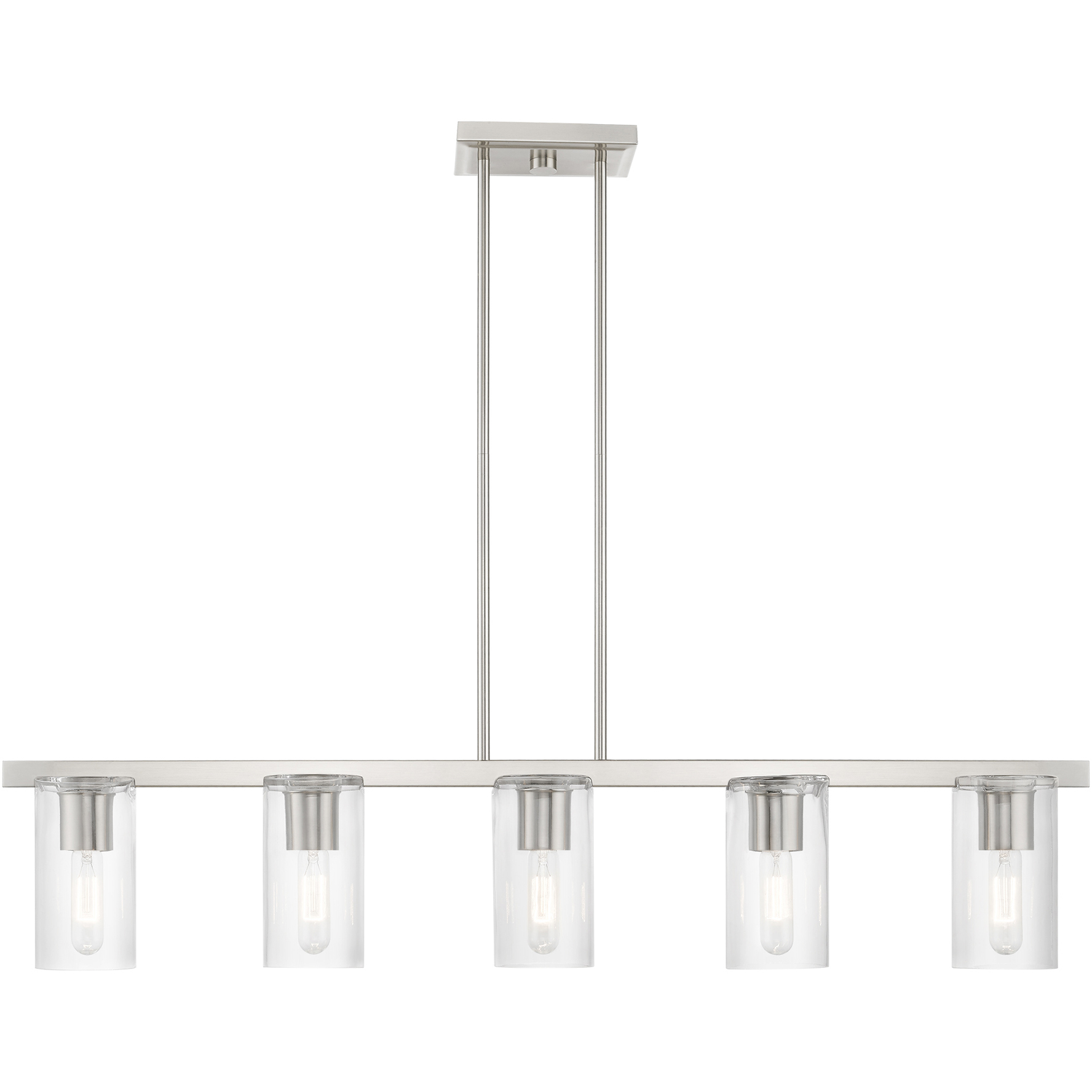 Clarion 5 Light 42 inch Brushed Nickel Linear Chandelier Ceiling Light
