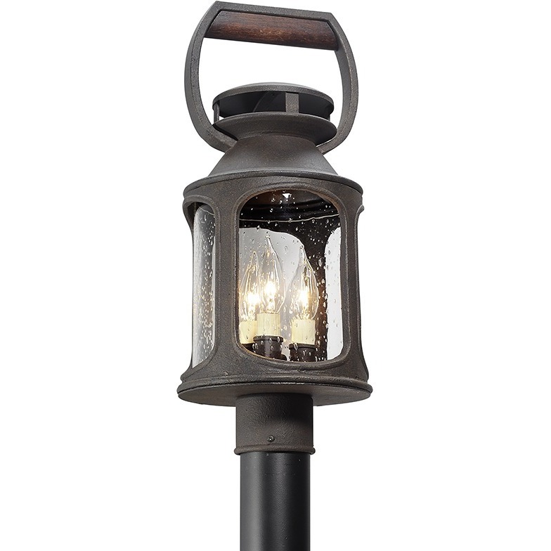 Old Trail 3 Light 20.25 inch Heritage Bronze Exterior Post Lantern